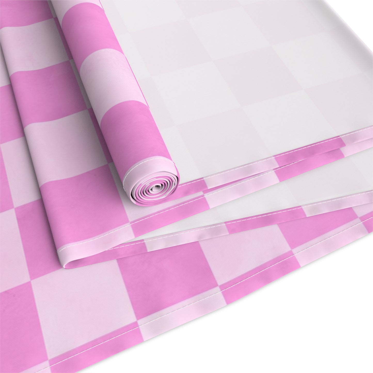 Pastel Checkered Table Runner - Soothing Playfulness, Cotton Twill or Polyester - Perfect for Refreshing & Modern Home Decor