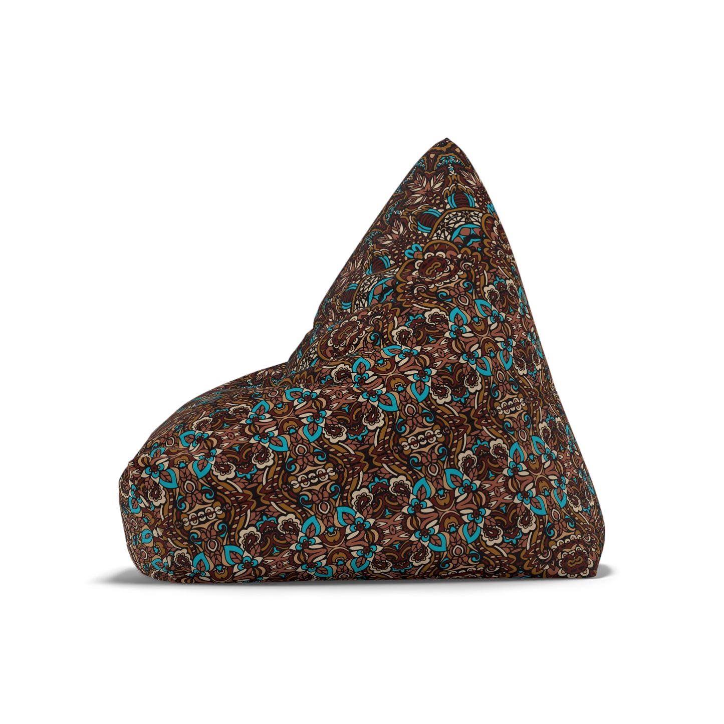 Mandala Bean Bag Chair Cover - Premium Polyester, Secure Zipper, 2 Sizes, Bohemian Design