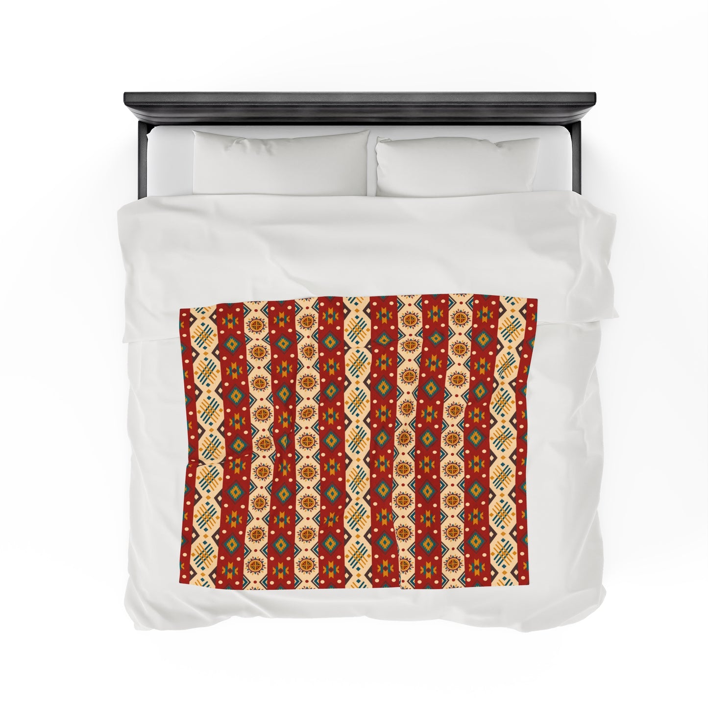 Aztec Velveteen Plush Blanket | Soft, Luxurious, Cultural, and Comforting | Available in Multiple Sizes