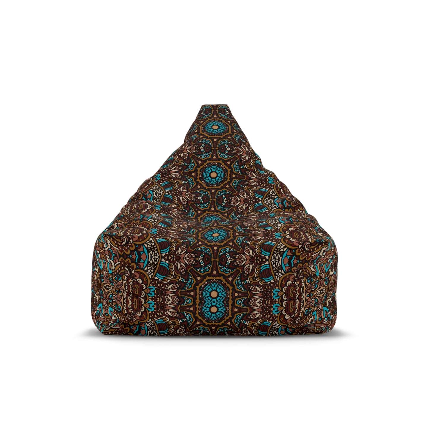 Mandala Bean Bag Chair Cover - Premium Polyester, Secure Zipper, 2 Sizes, Bohemian Design