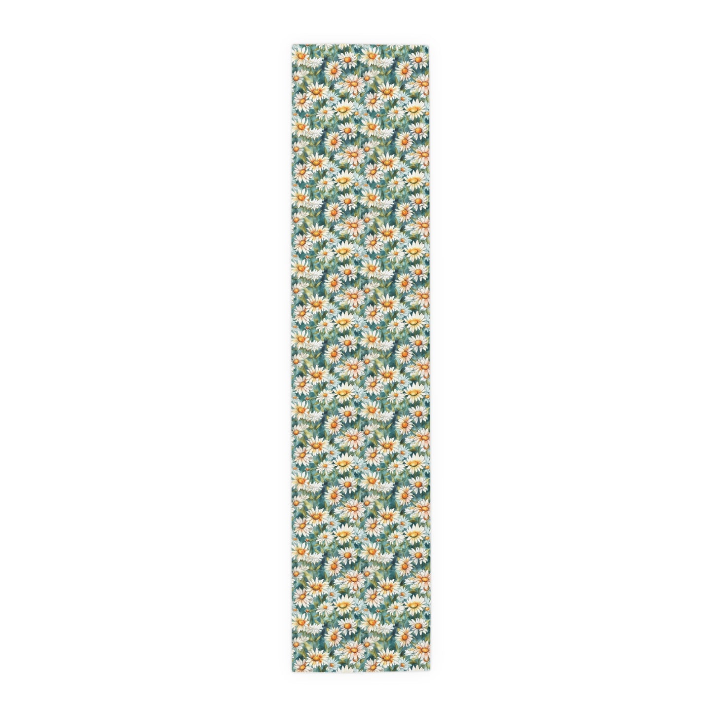 Daisy Print Table Runner - Fresh and Simple, Cotton Twill or Polyester - Perfect for Light & Airy Home Decor