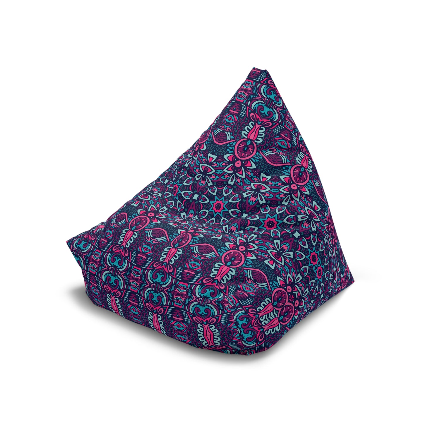 Mandala Bean Bag Chair Cover - Premium Polyester, Secure Zipper, 2 Sizes, Bohemian Design