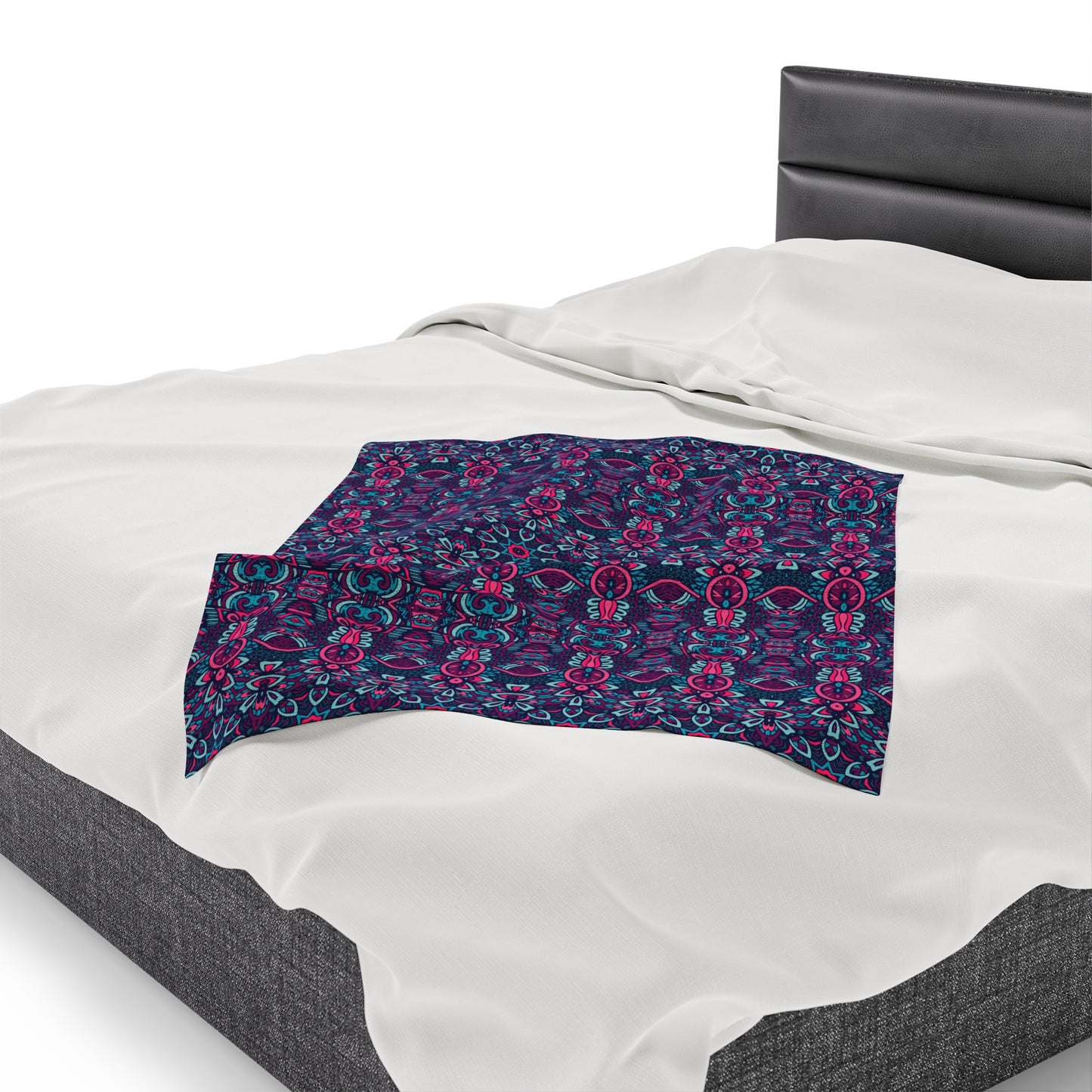 Mandala Velveteen Plush Blanket | Soft, Spiritual, Luxurious and Comforting | Available in Multiple Sizes