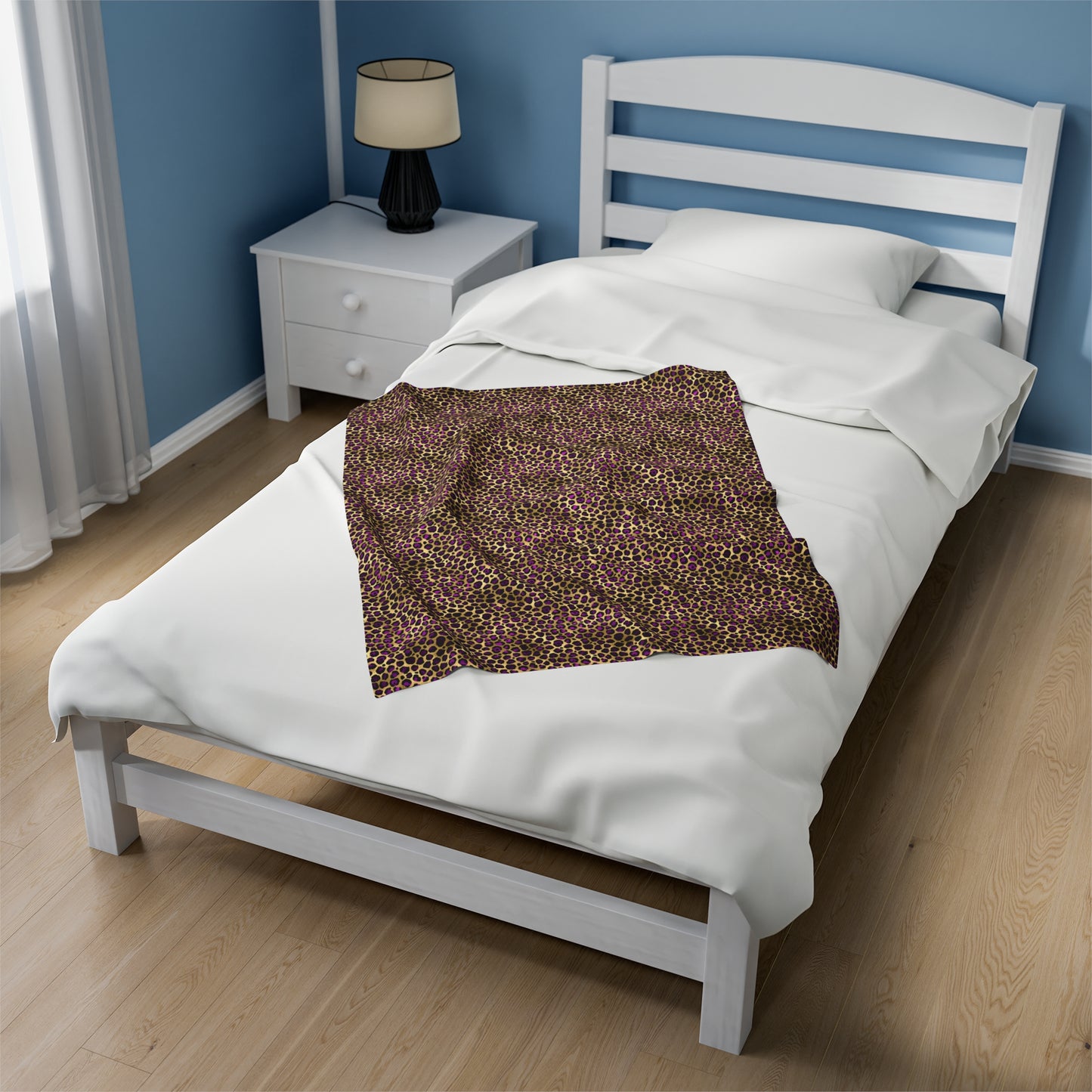 Leopard Velveteen Plush Blanket | Soft, Exotic, Luxurious and Comforting | Available in Multiple Sizes