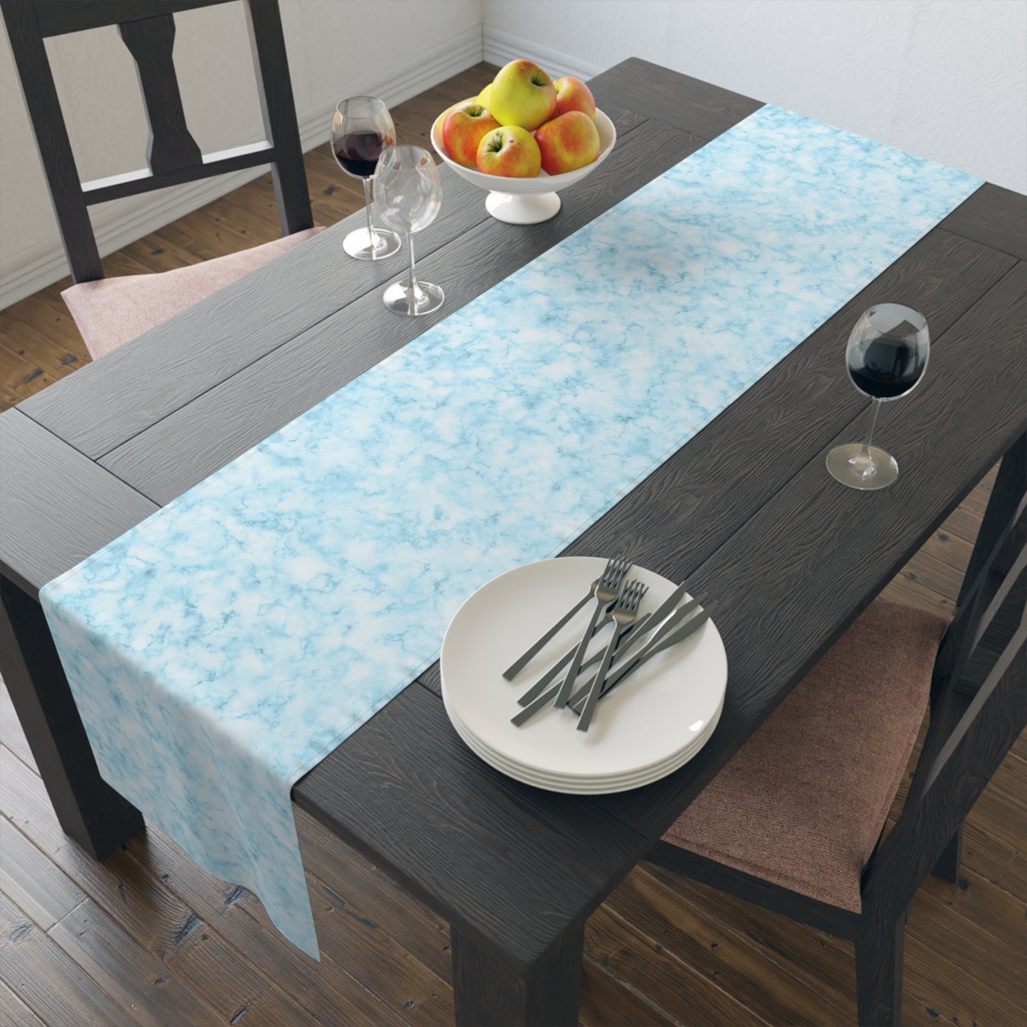 Marble Print Table Runner - Luxurious Elegance, Cotton Twill or Polyester - Perfect for Modern Home Decor