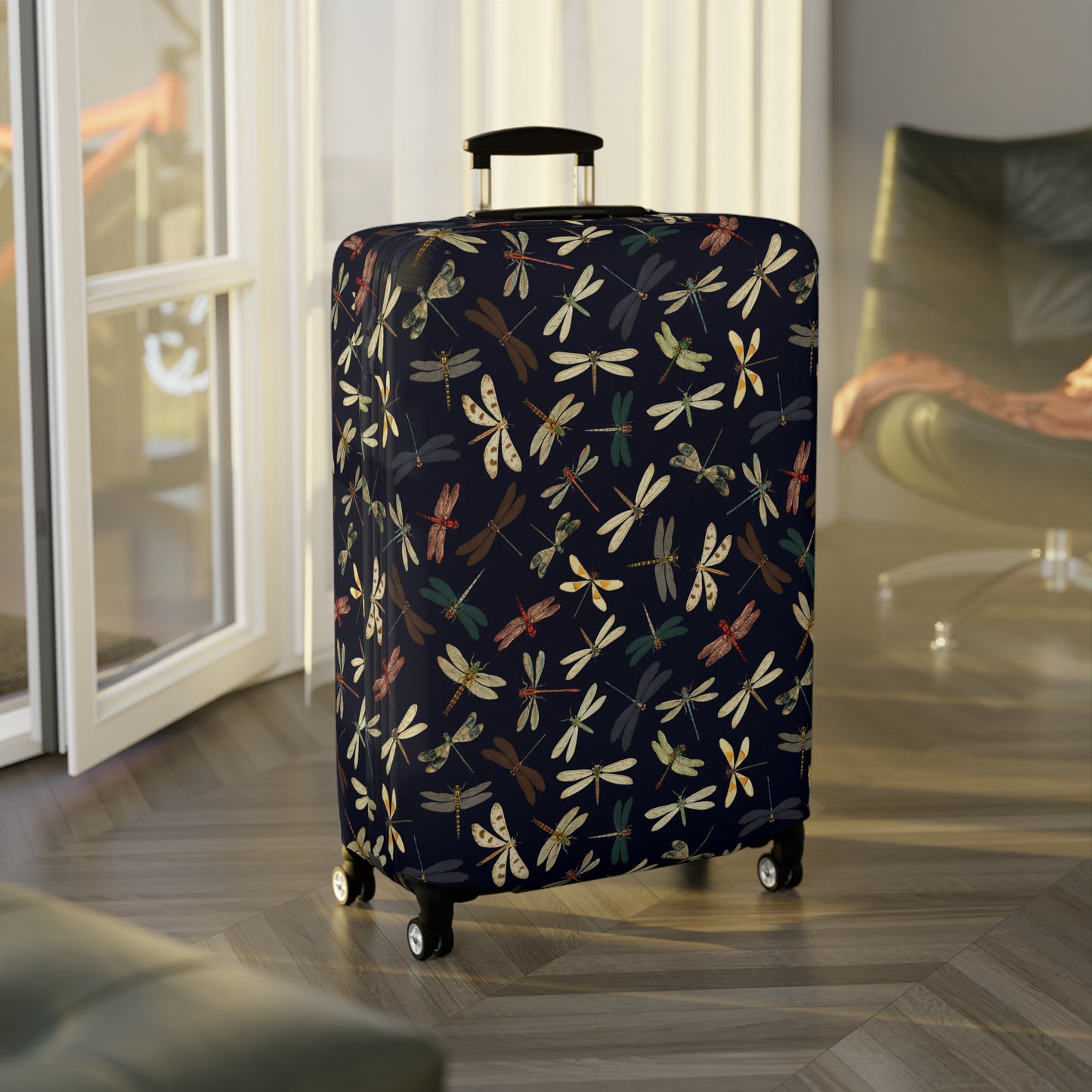 Dragonfly Luggage Cover - Insect Print Suitcase Protector