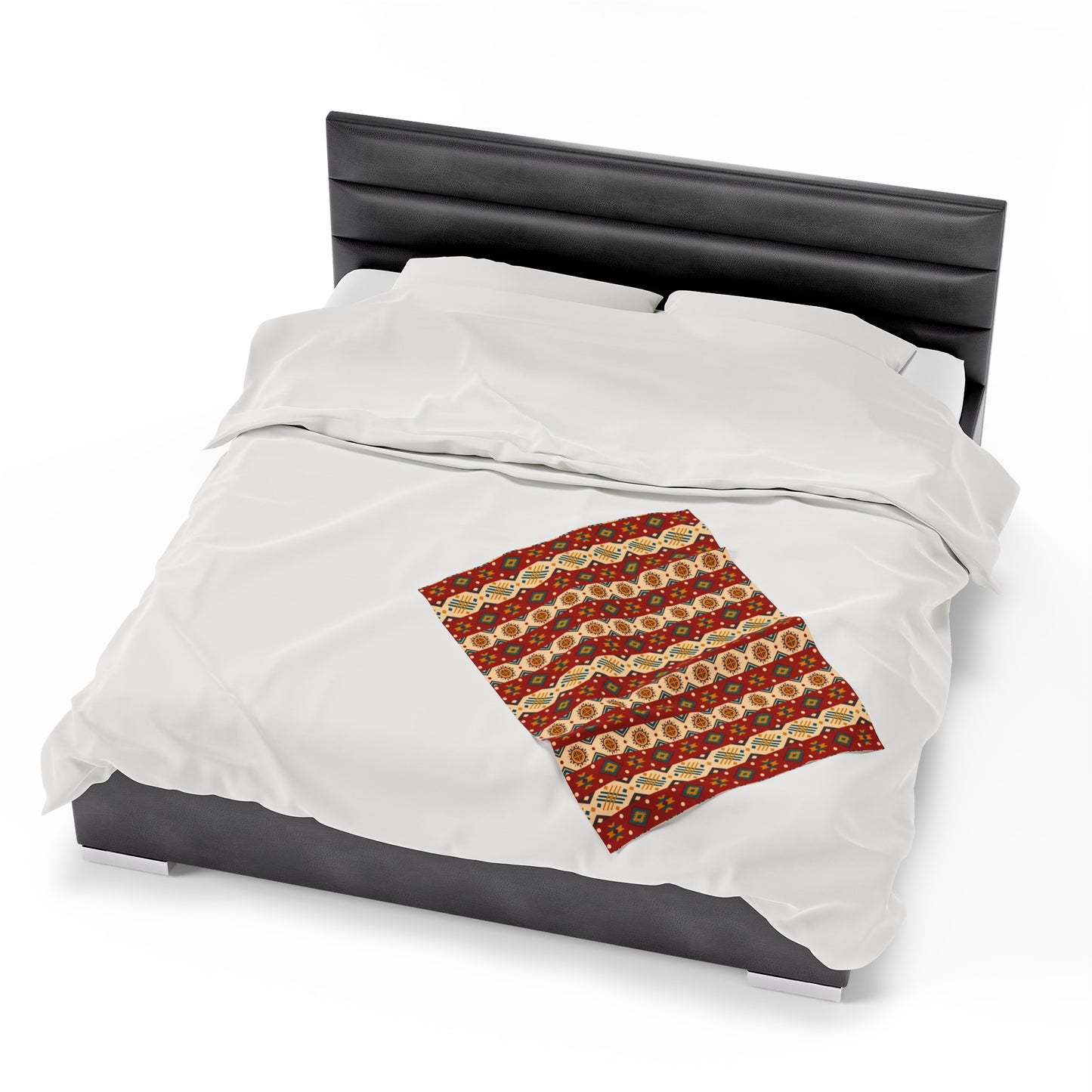 Aztec Velveteen Plush Blanket | Soft, Luxurious, Cultural, and Comforting | Available in Multiple Sizes
