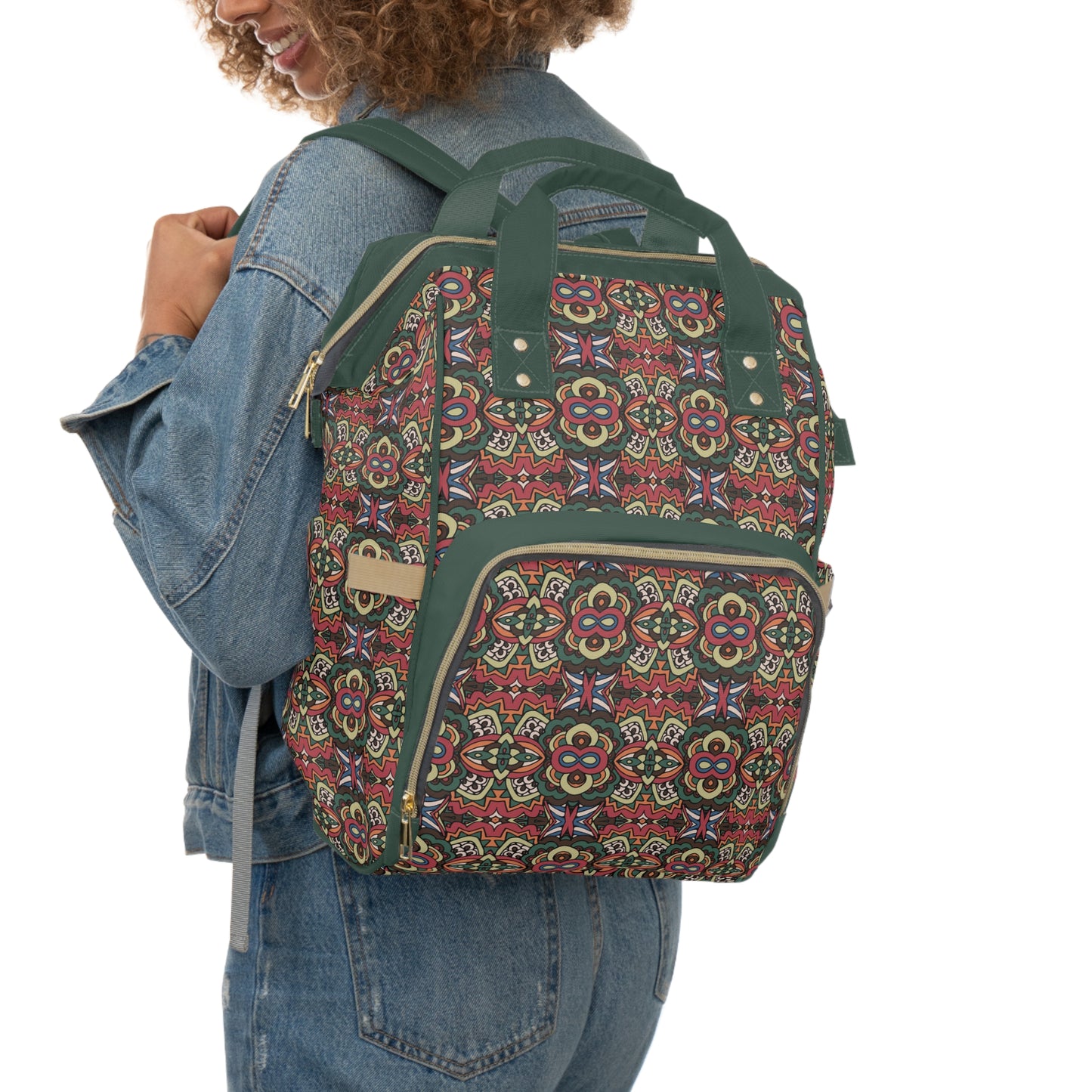 Mandala Diaper Backpack - Artistic & Multifunctional Baby Bag with Mandala Patterns, Ideal for Stylish Parents