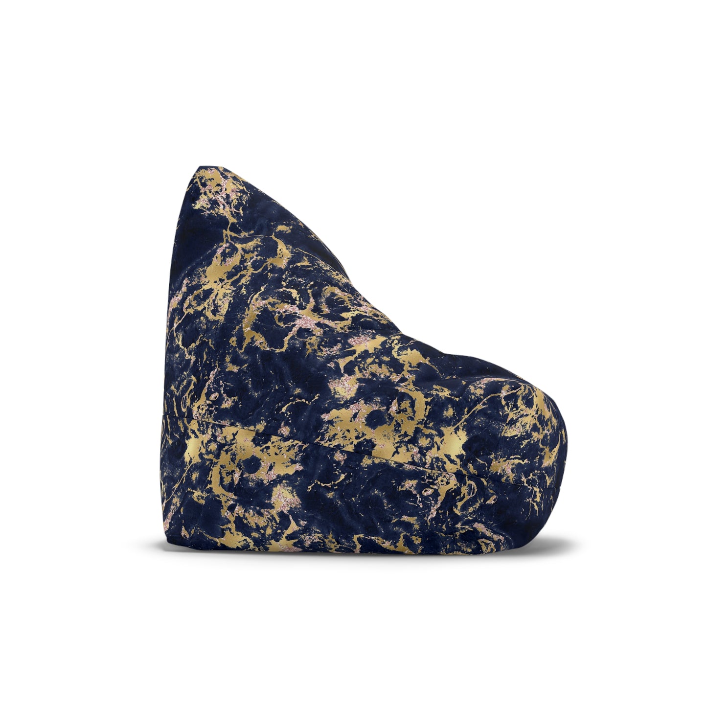 Marble Print Bean Bag Chair Cover - Elegant Polyester Slipcover with Secure Zip - Fits Various Sizes