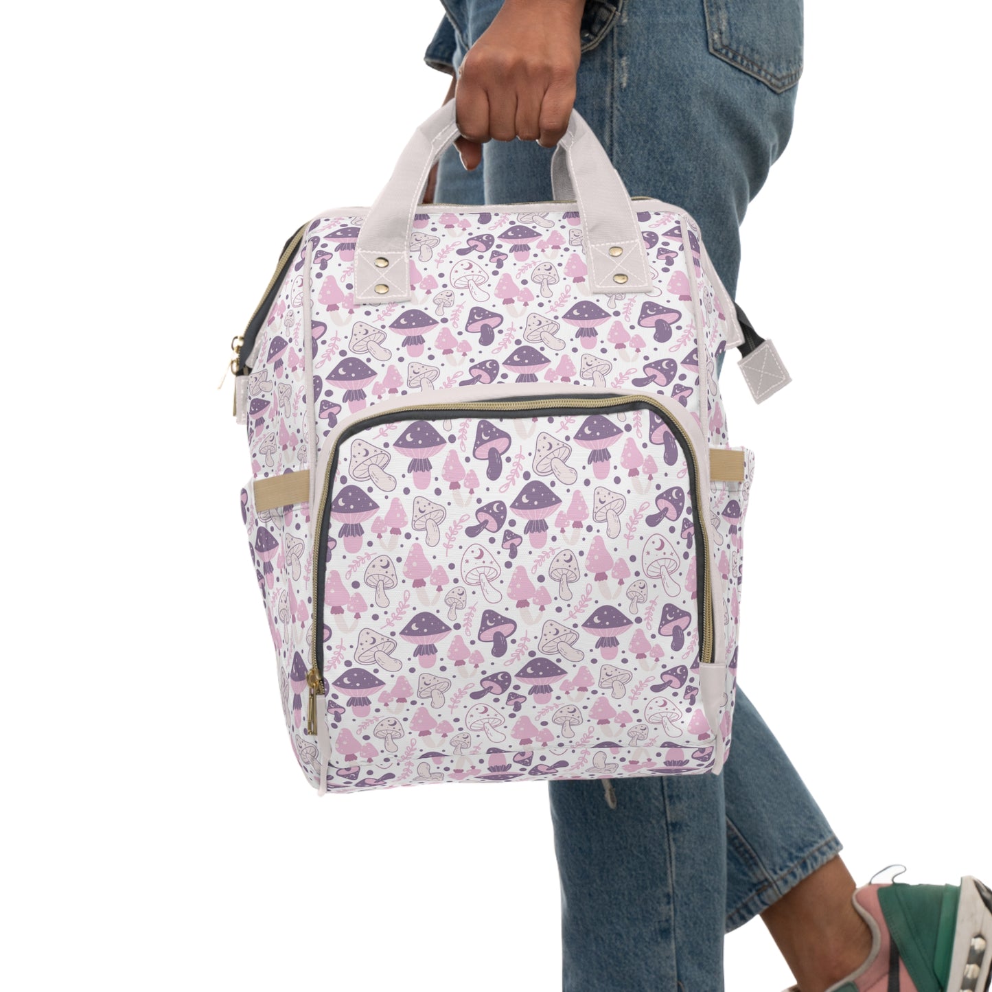 Magical Mushroom Diaper Backpack - Unique Nature-Inspired Nappy Bag for Eco-Conscious Parents, Organized & Multifunctional Baby Bag