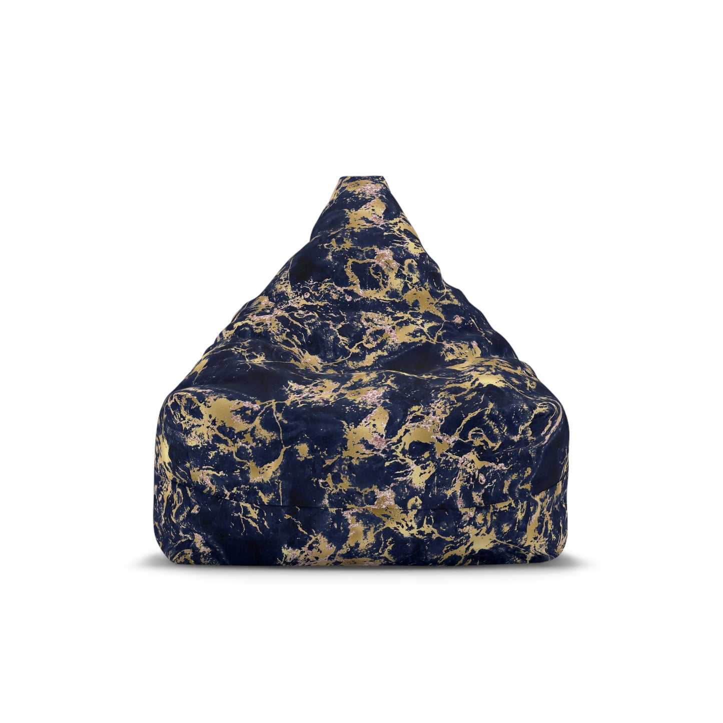 Marble Print Bean Bag Chair Cover - Elegant Polyester Slipcover with Secure Zip - Fits Various Sizes