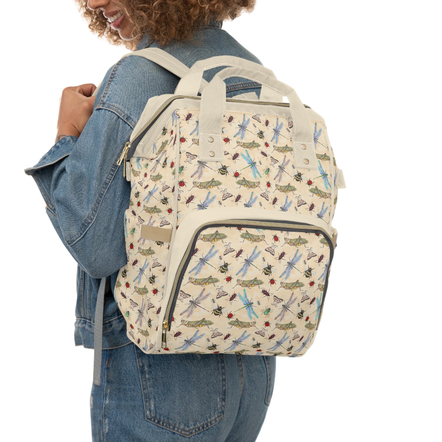 Insect Diaper Backpack - Whimsical Baby Bag with Colorful Insect Patterns, Perfect for Nature-Loving Parents
