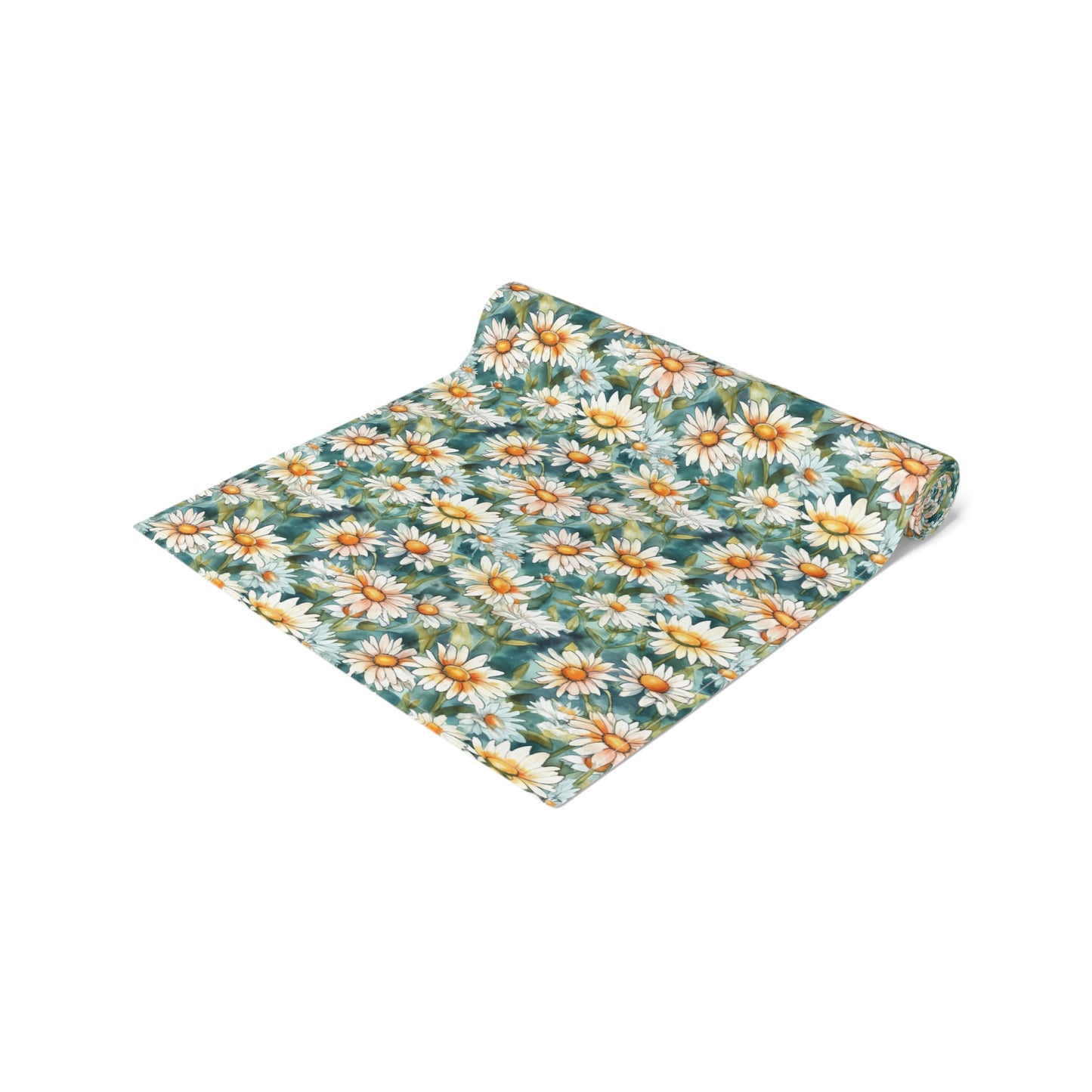 Daisy Print Table Runner - Fresh and Simple, Cotton Twill or Polyester - Perfect for Light & Airy Home Decor