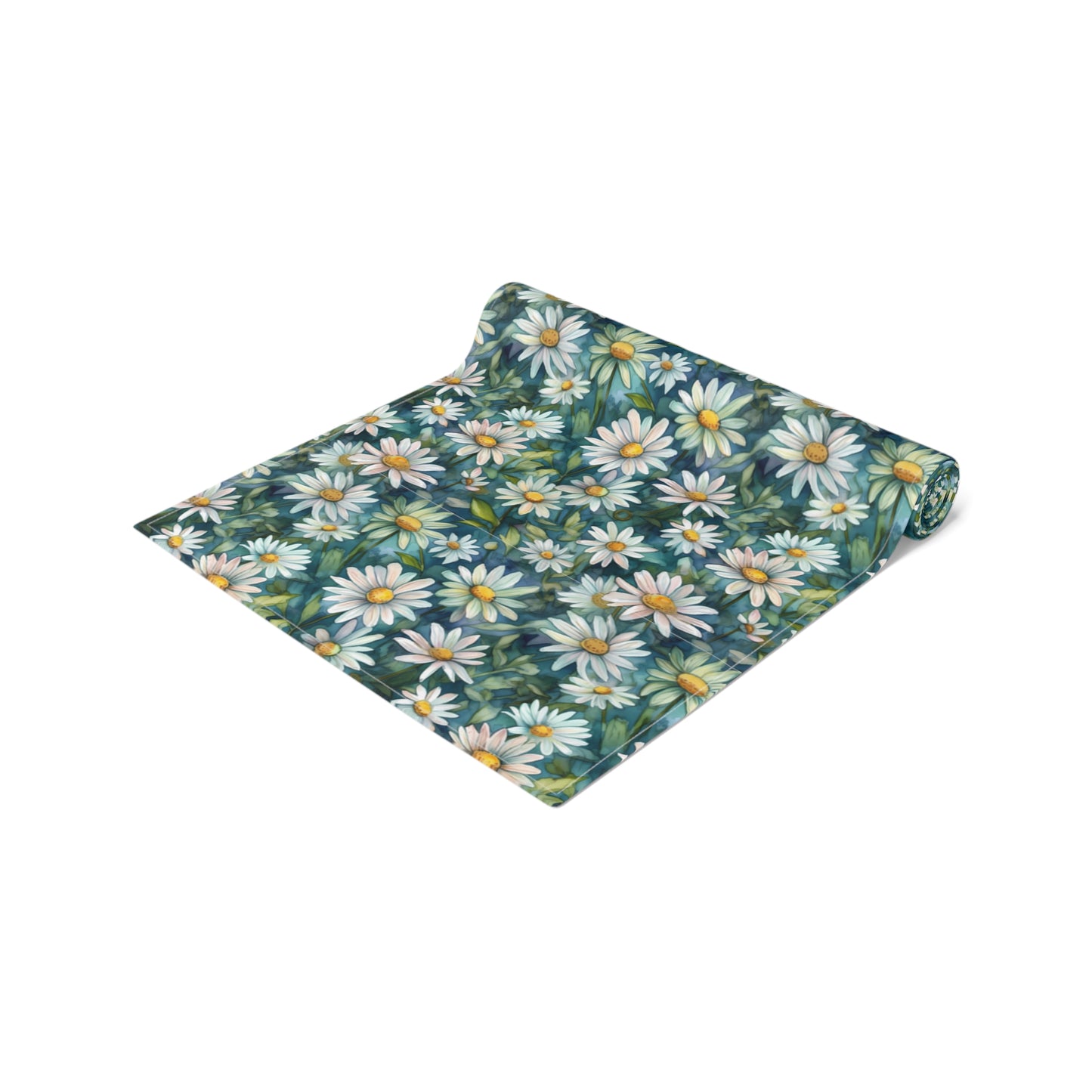 Daisy Print Table Runner - Fresh and Simple, Cotton Twill or Polyester - Perfect for Light & Airy Home Decor