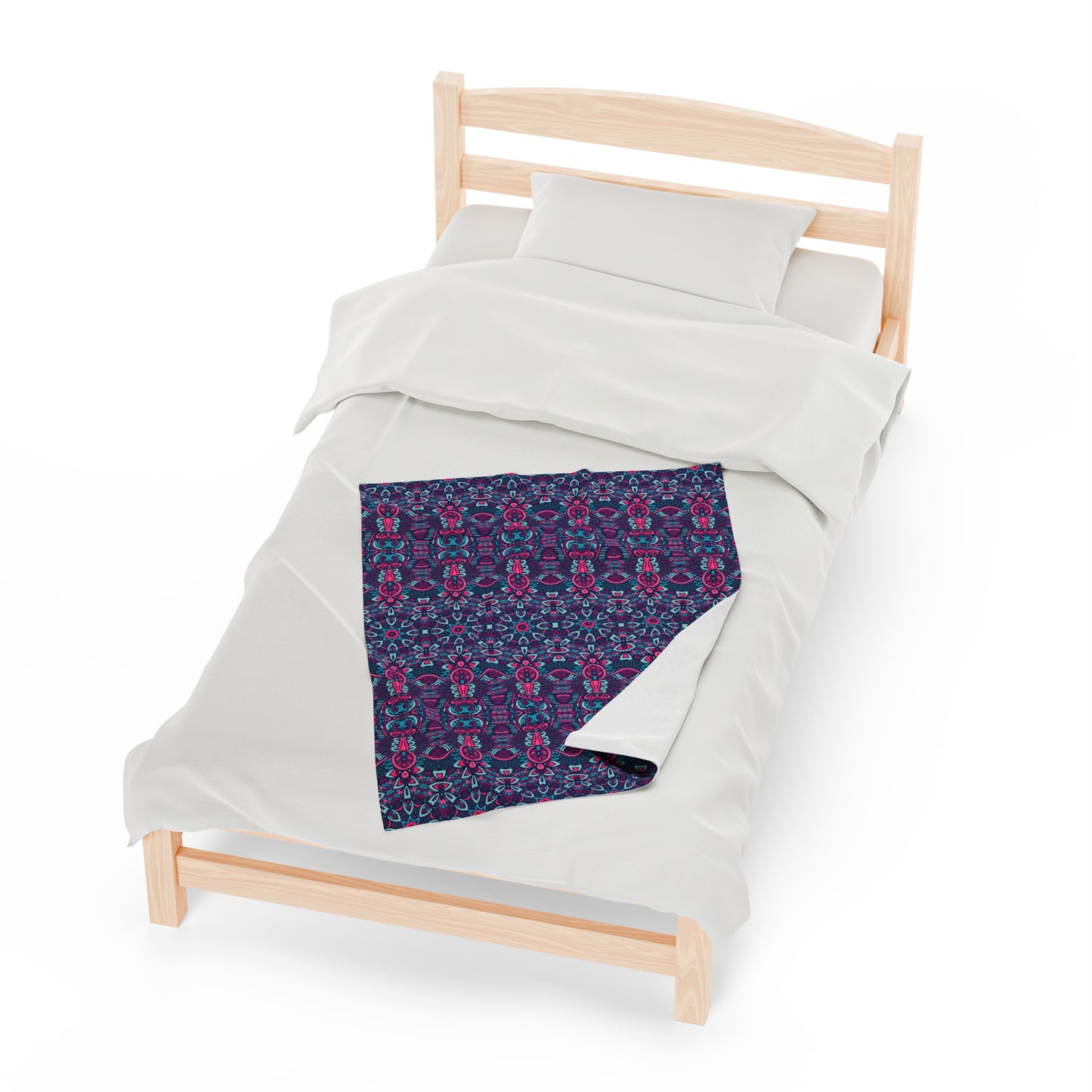 Mandala Velveteen Plush Blanket | Soft, Spiritual, Luxurious and Comforting | Available in Multiple Sizes