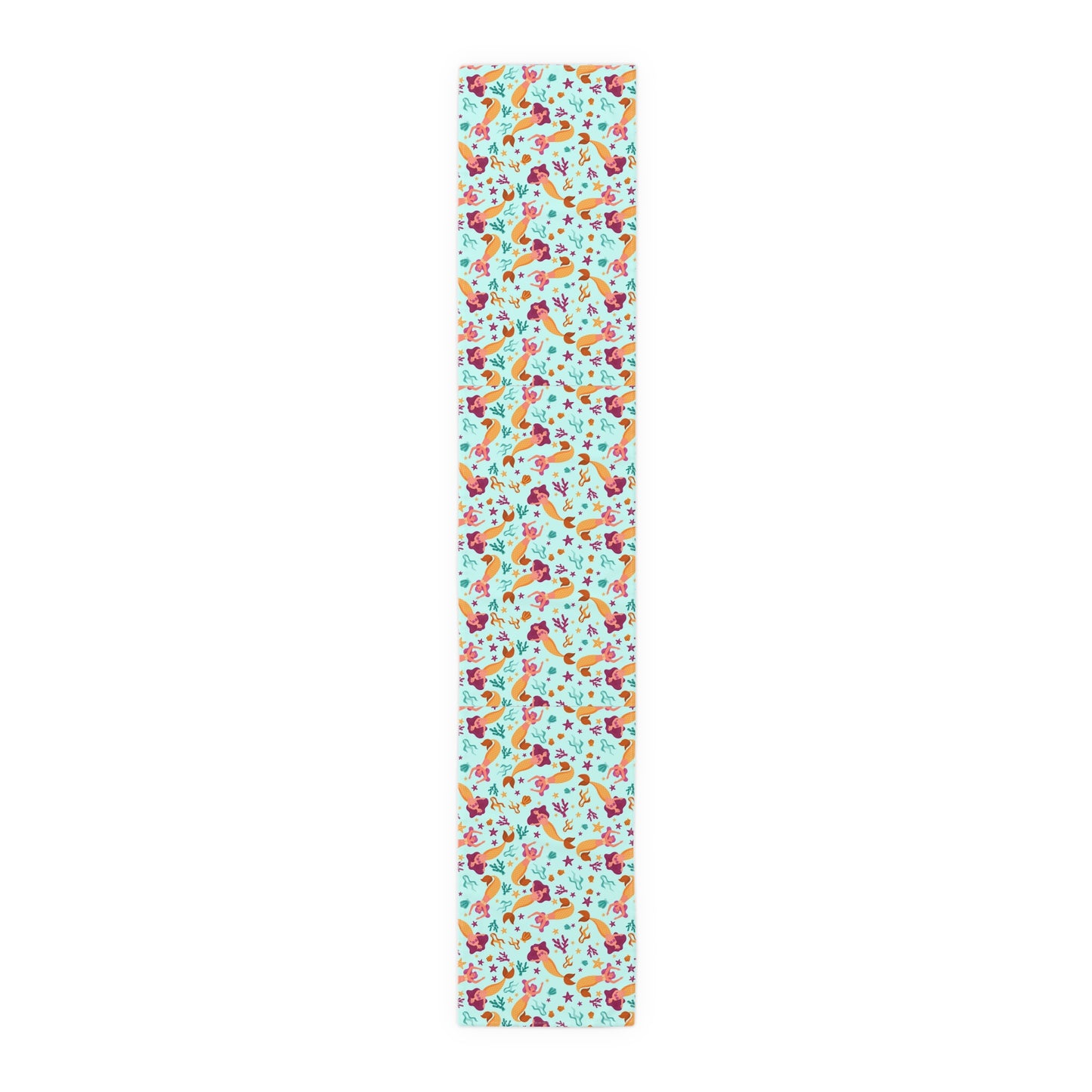Mermaid Print Table Runner - Mystical Sea Charm, Cotton Twill or Polyester - Perfect for Enchanting Home Decor