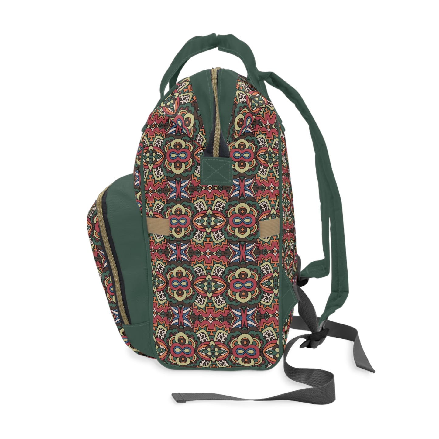 Mandala Diaper Backpack - Artistic & Multifunctional Baby Bag with Mandala Patterns, Ideal for Stylish Parents