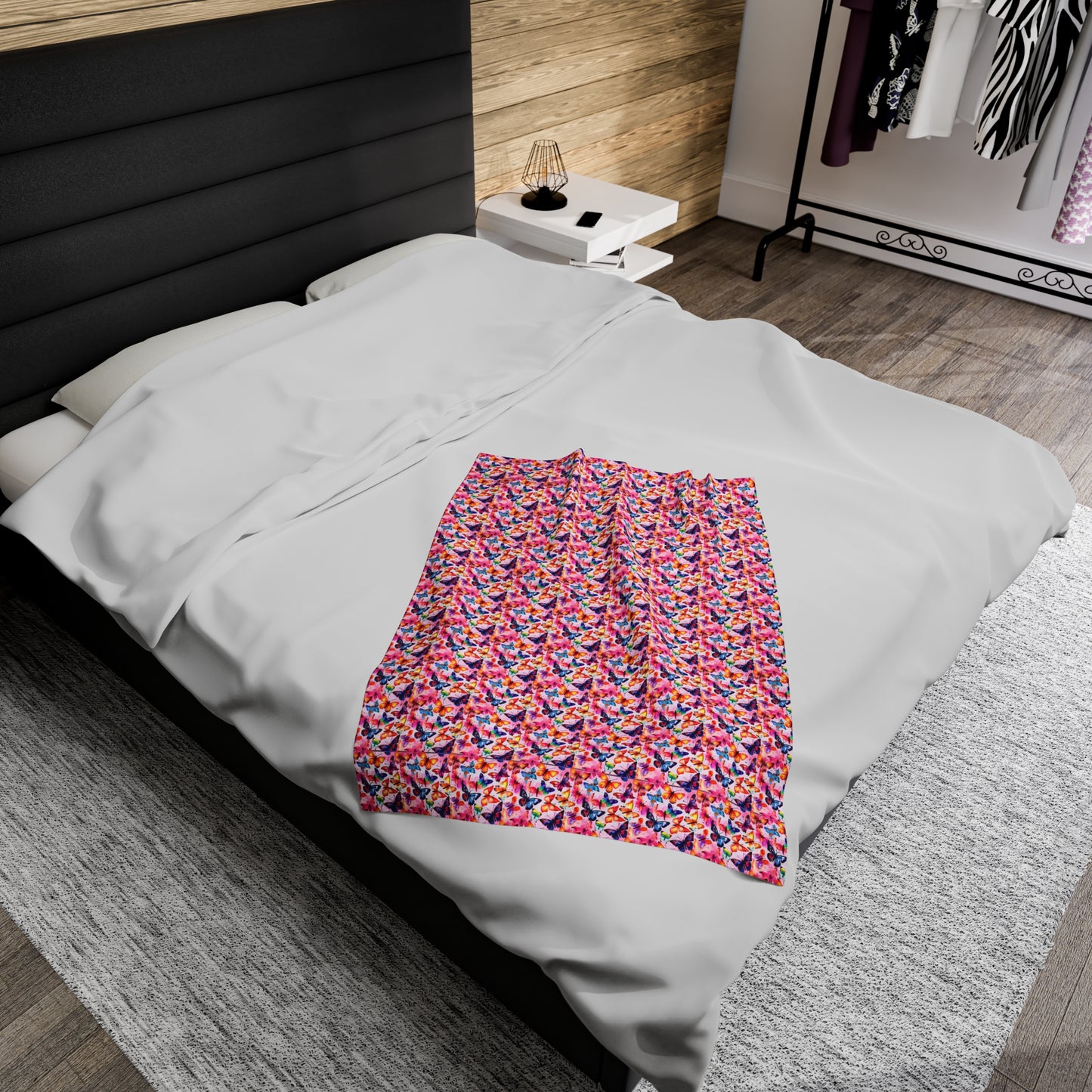 Butterfly Velveteen Plush Blanket | Soft, Luxurious, Enchanting, and Comforting | Available in Multiple Sizes