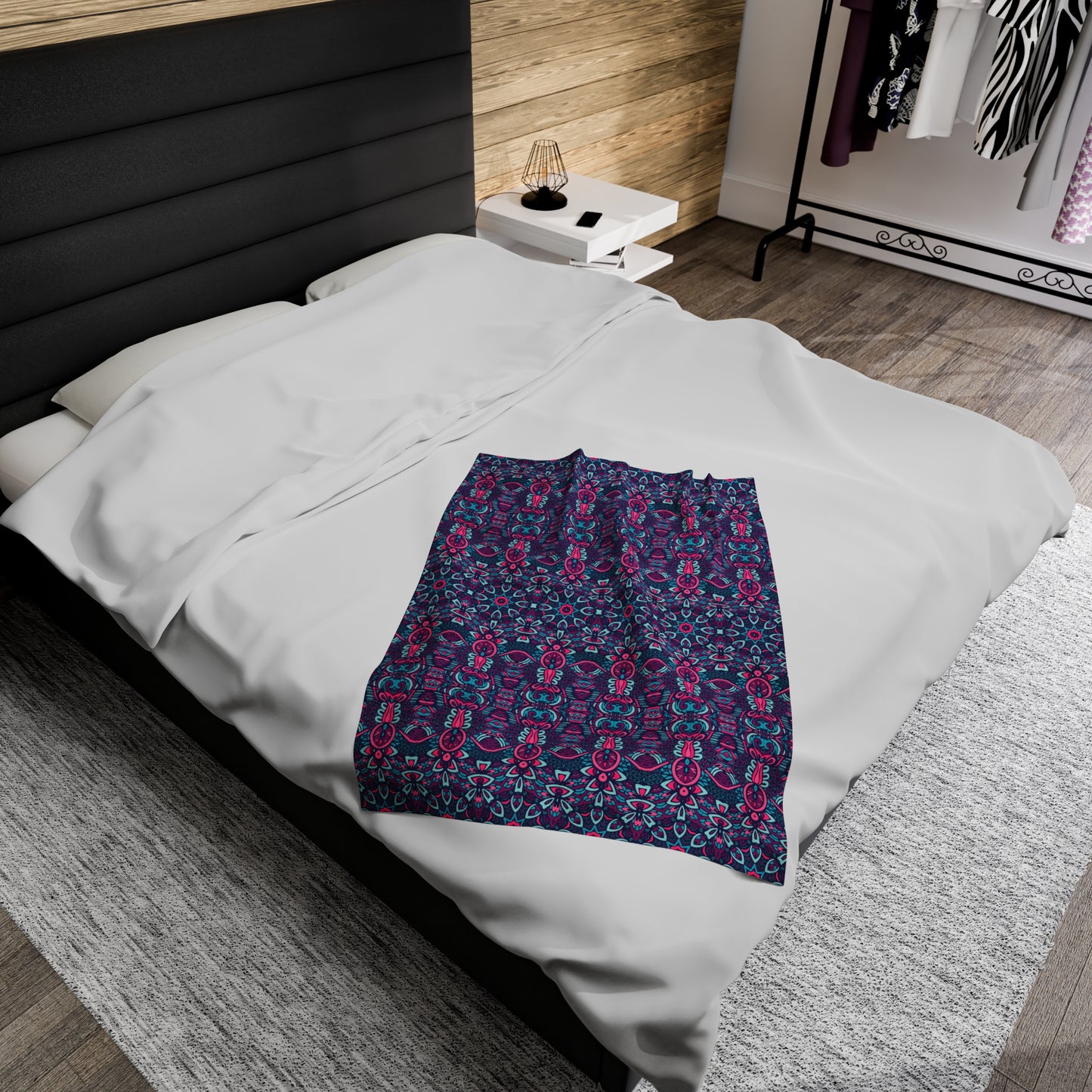Mandala Velveteen Plush Blanket | Soft, Spiritual, Luxurious and Comforting | Available in Multiple Sizes