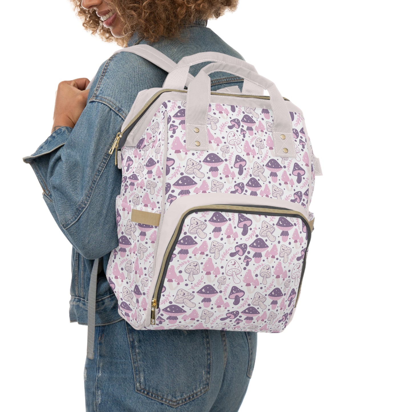 Magical Mushroom Diaper Backpack - Unique Nature-Inspired Nappy Bag for Eco-Conscious Parents, Organized & Multifunctional Baby Bag
