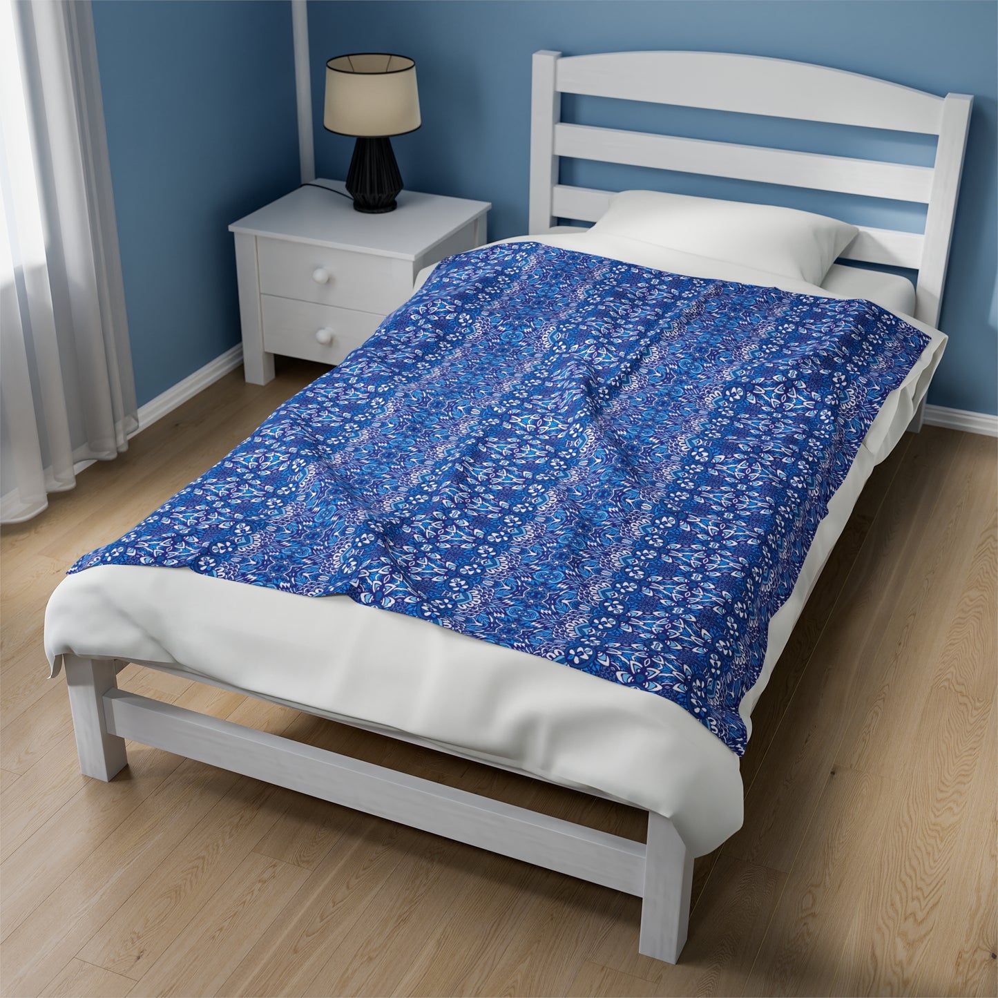 Mandala Velveteen Plush Blanket | Soft, Spiritual, Luxurious and Comforting | Available in Multiple Sizes