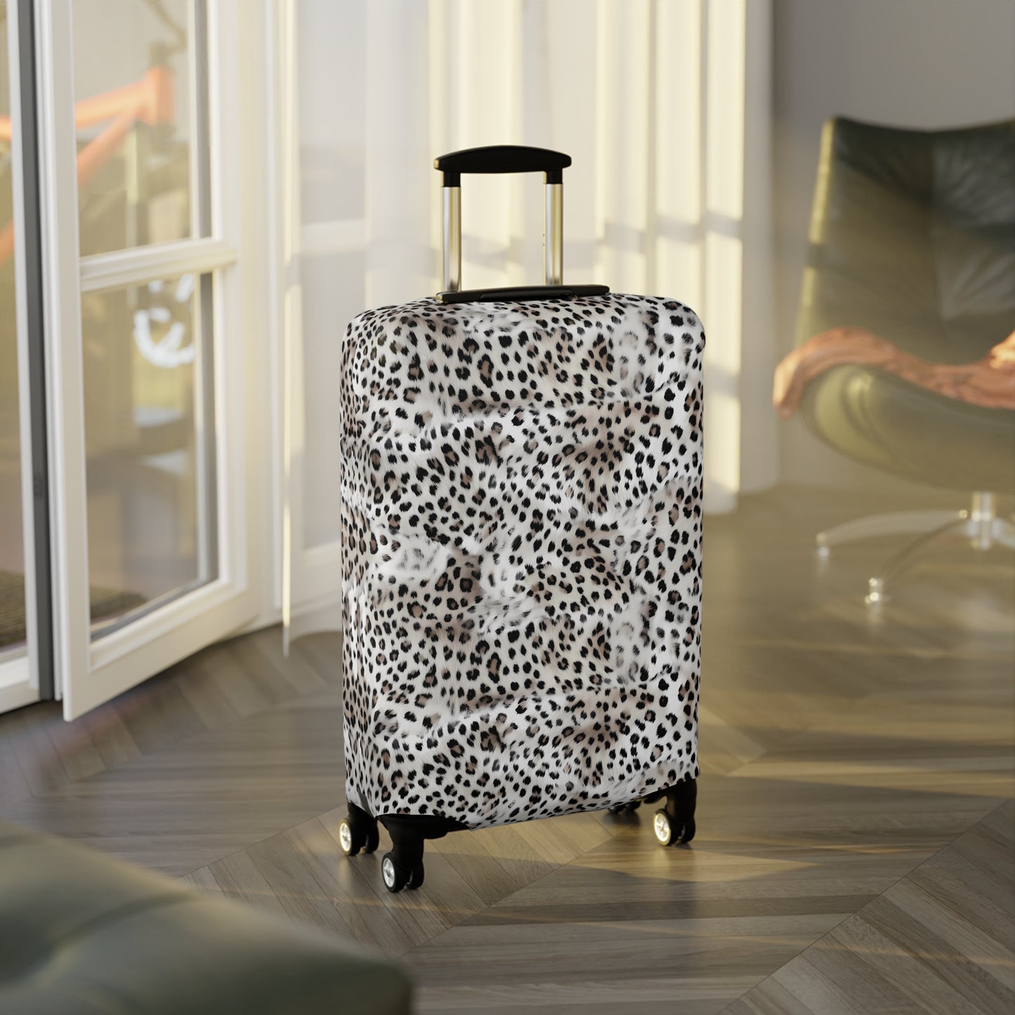 Leopard Print Luggage Cover - Animal Print Suitcase Protector
