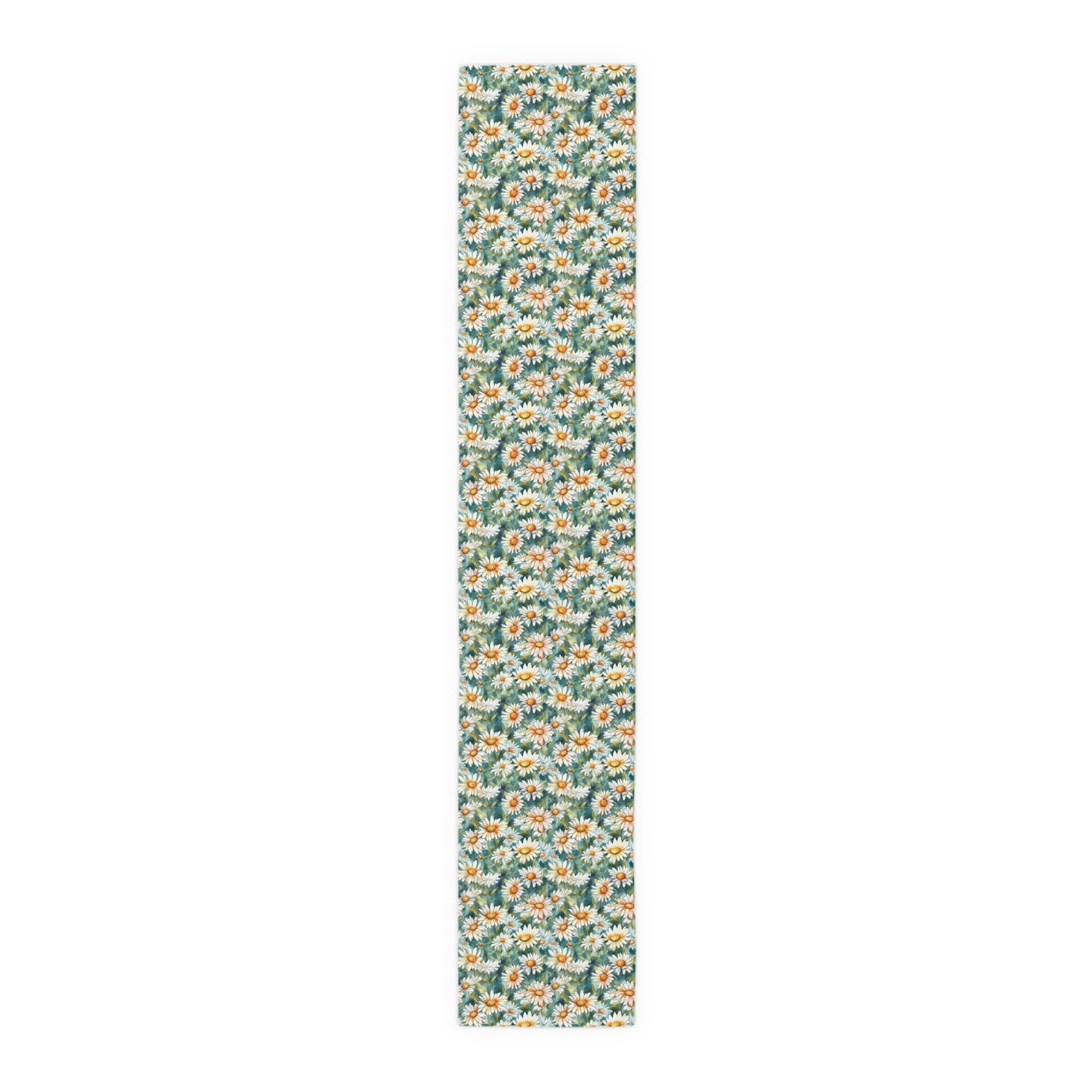 Daisy Print Table Runner - Fresh and Simple, Cotton Twill or Polyester - Perfect for Light & Airy Home Decor