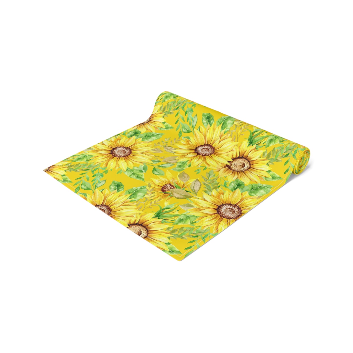 Sunflower Print Table Runner - Bright and Cheerful, Cotton Twill or Polyester - Perfect for Sunny Home Decor