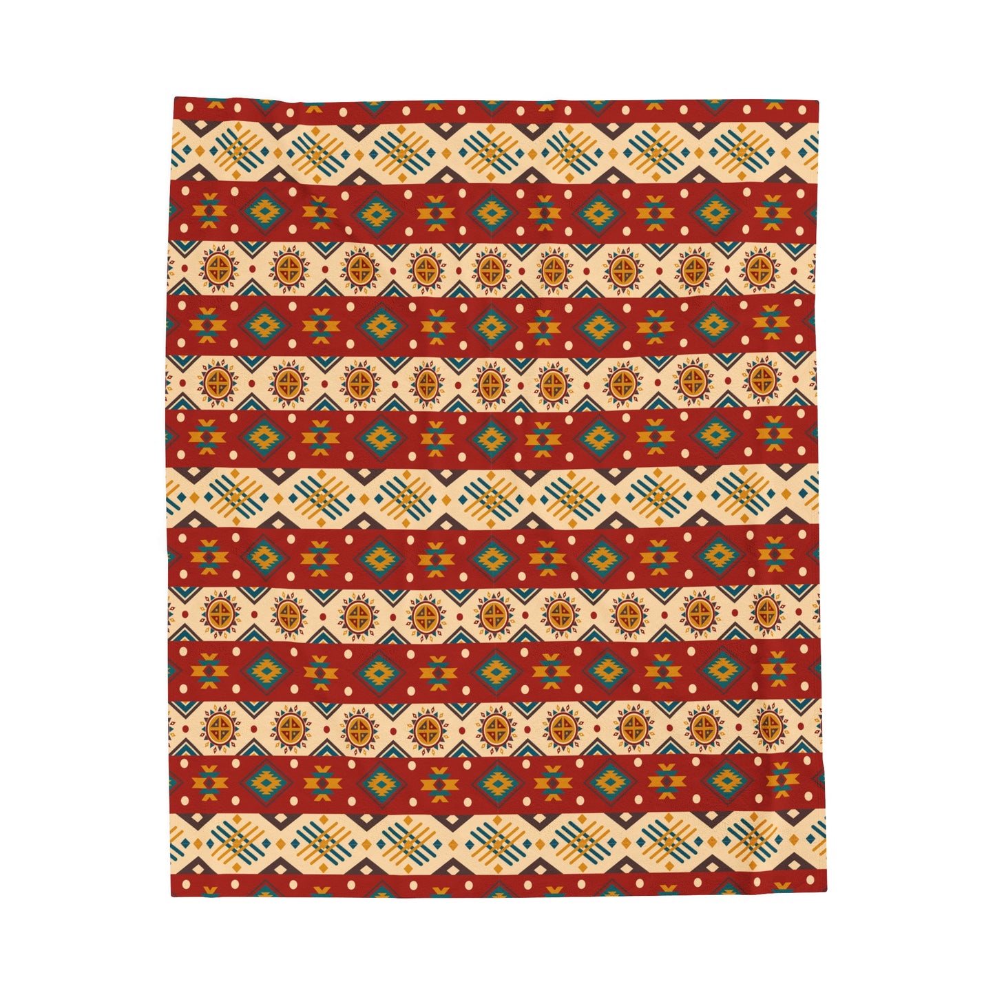 Aztec Velveteen Plush Blanket | Soft, Luxurious, Cultural, and Comforting | Available in Multiple Sizes
