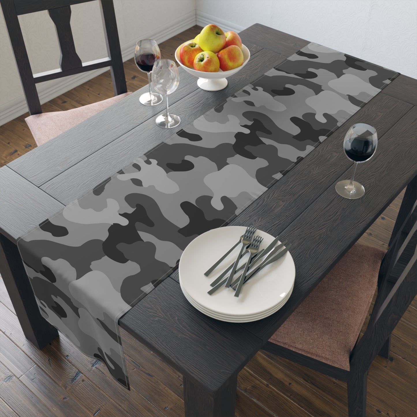 Camouflage Table Runner - Durable Cotton Twill or Polyester - Perfect for Outdoor Enthusiasts & Home Decor