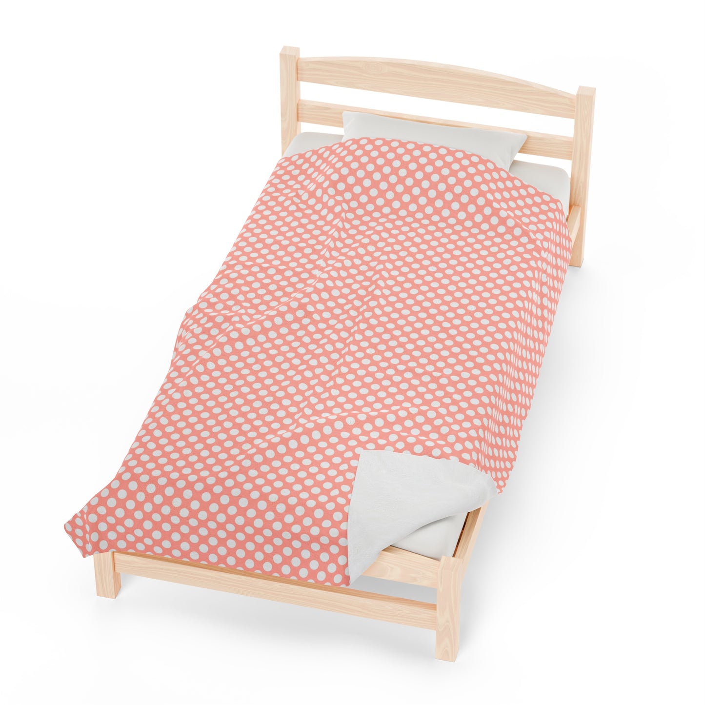 Pastel Polka Dot Velveteen Plush Blanket | Soft, Playful, Luxurious and Comforting | Available in Multiple Sizes