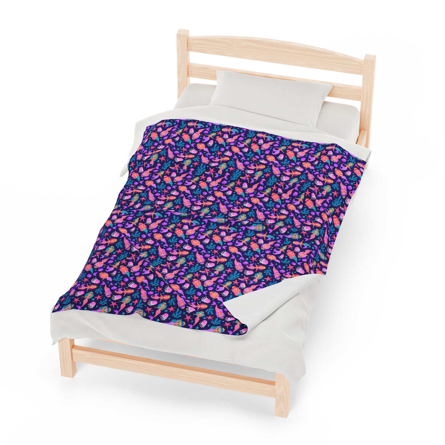 Mermaid Velveteen Plush Blanket | Soft, Mystical, Luxurious and Comforting | Available in Multiple Sizes