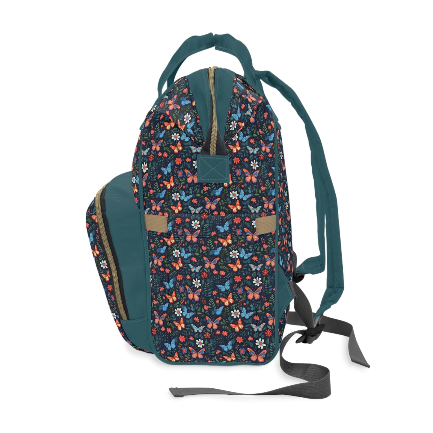 Elegant Butterfly Diaper Backpack - Lightweight & Durable Nylon Baby Bag with Beautiful Butterfly Motifs, Ideal for On-The-Go Parents