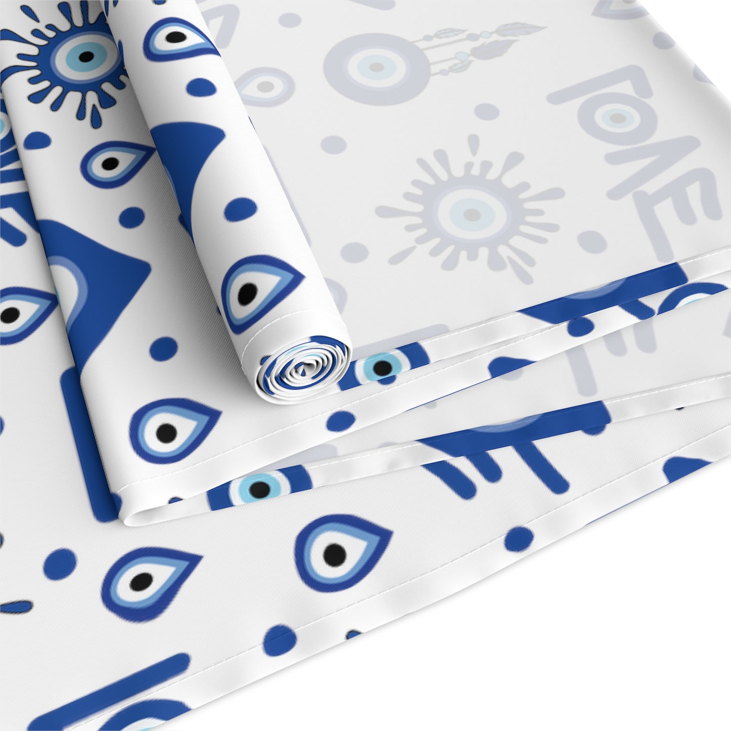 Evil Eye Print Table Runner - Mystical Protection in Cotton Twill or Polyester - Perfect for Spiritual Home Decor