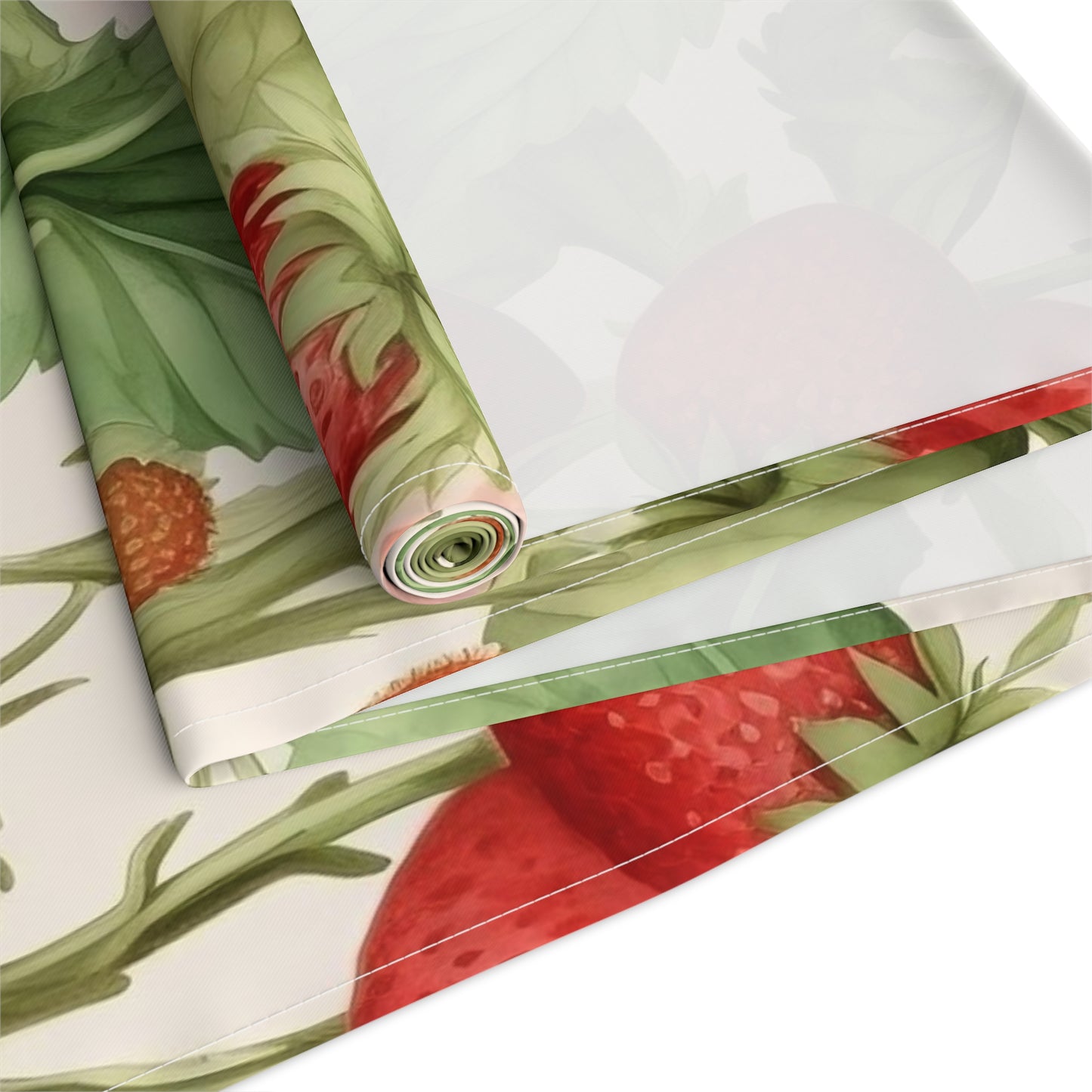 Strawberry Print Table Runner - Sweet Charm, Cotton Twill or Polyester - Perfect for Summer & Whimsical Home Decor