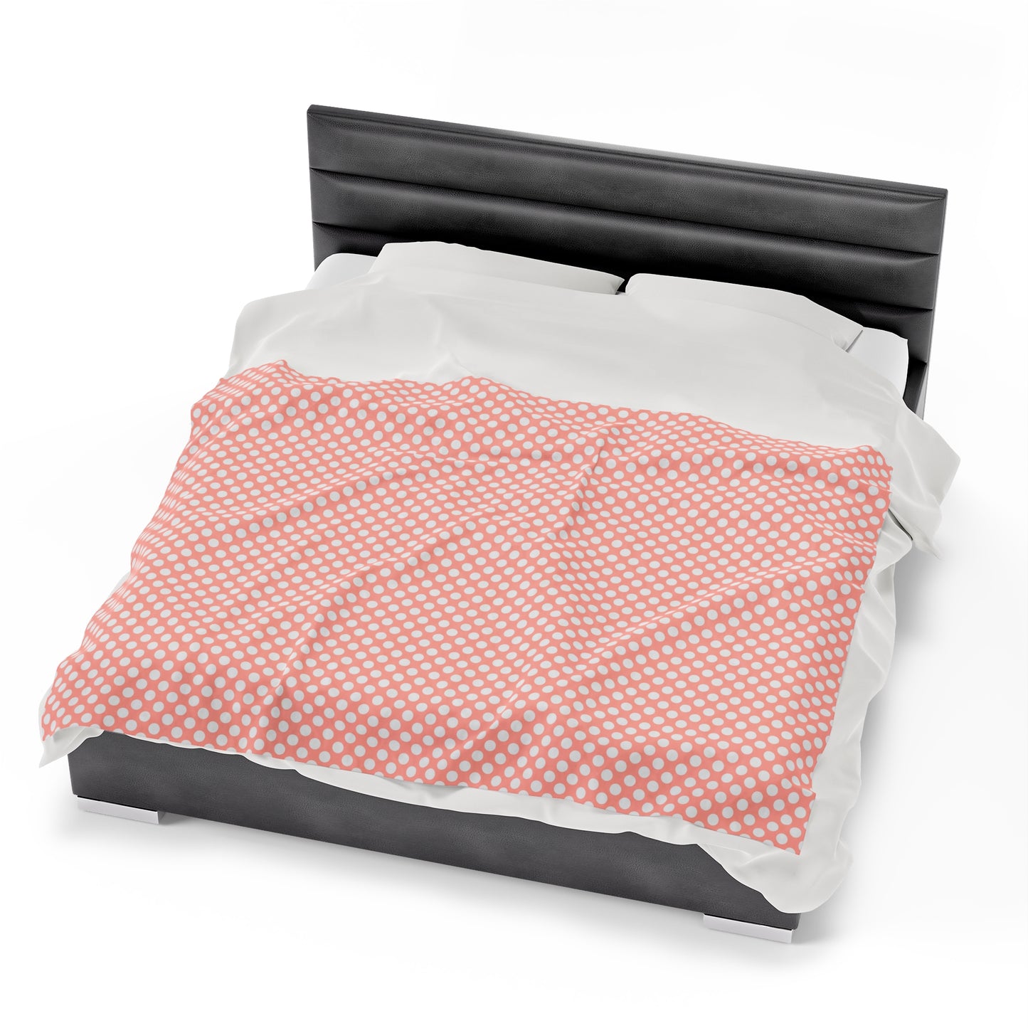 Pastel Polka Dot Velveteen Plush Blanket | Soft, Playful, Luxurious and Comforting | Available in Multiple Sizes
