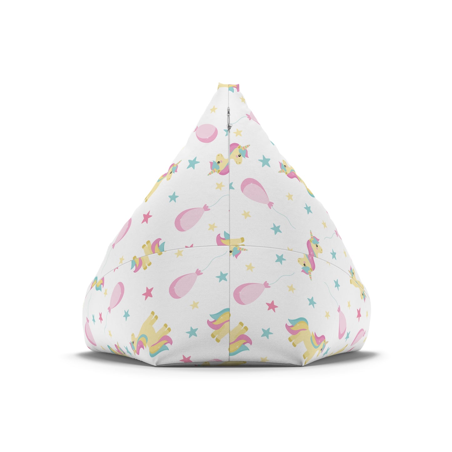 Unicorn Print Bean Bag Chair Cover - Magical Polyester Slipcover with Secure Zip