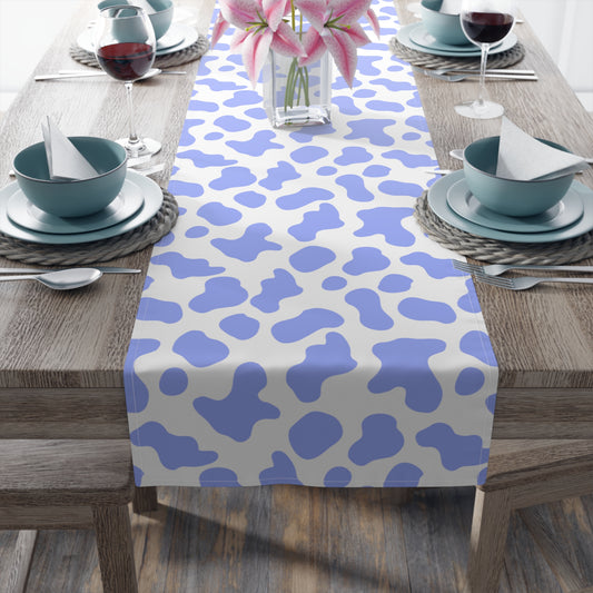 Cow Print Table Runner - Chic Farmhouse Style, Available in Cotton Twill or Polyester - Elevate Your Home Decor