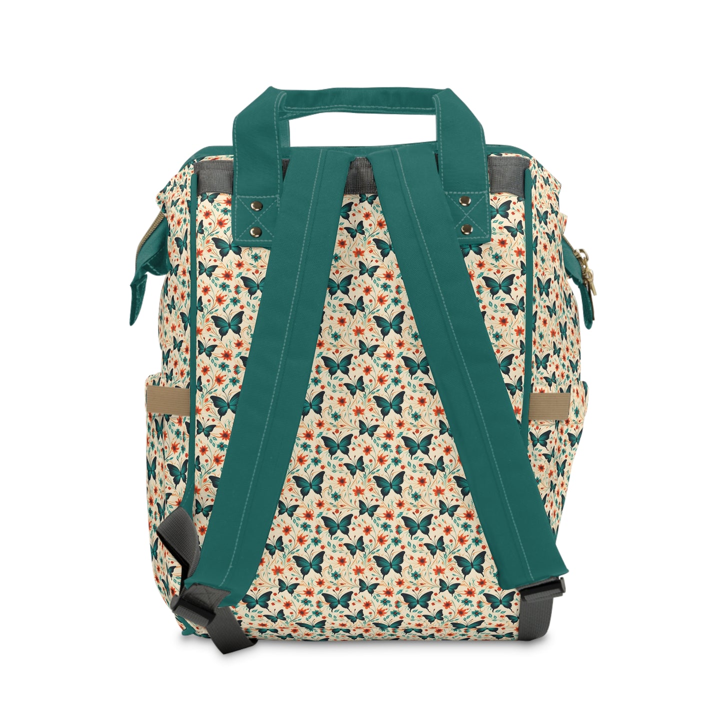 Elegant Butterfly Diaper Backpack - Lightweight & Durable Nylon Baby Bag with Beautiful Butterfly Motifs, Ideal for On-The-Go Parents