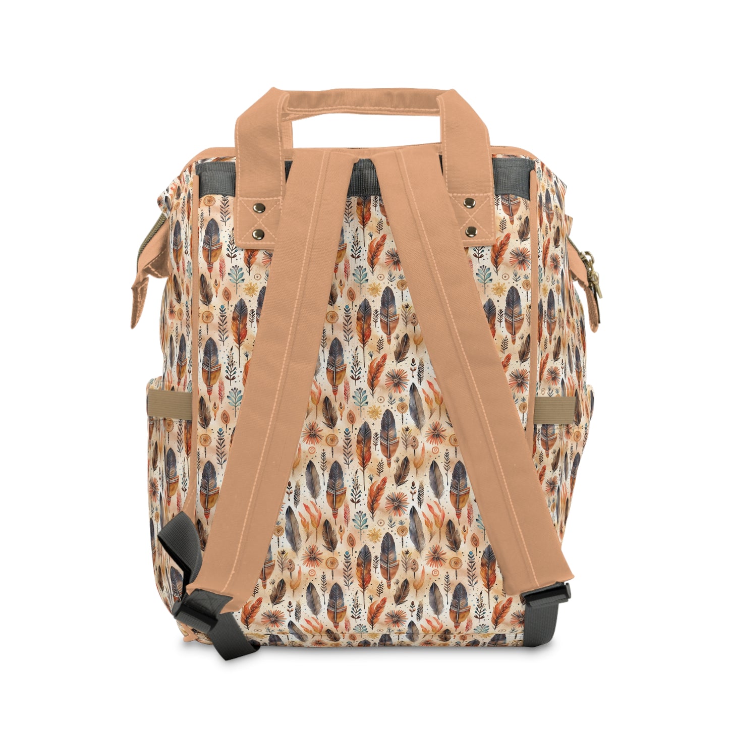 Boho-Chic Aztec Diaper Backpack - Multifunctional & Durable Nylon Changing Bag with Tribal Patterns, Spacious & Organized for Modern Parents