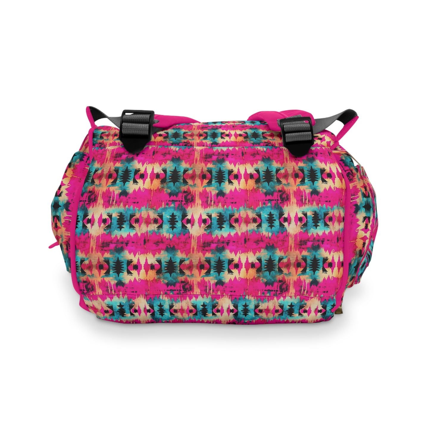 Boho-Chic Aztec Diaper Backpack - Durable Nylon Changing Bag with Tribal Patterns, Spacious & Organized for Modern Parents