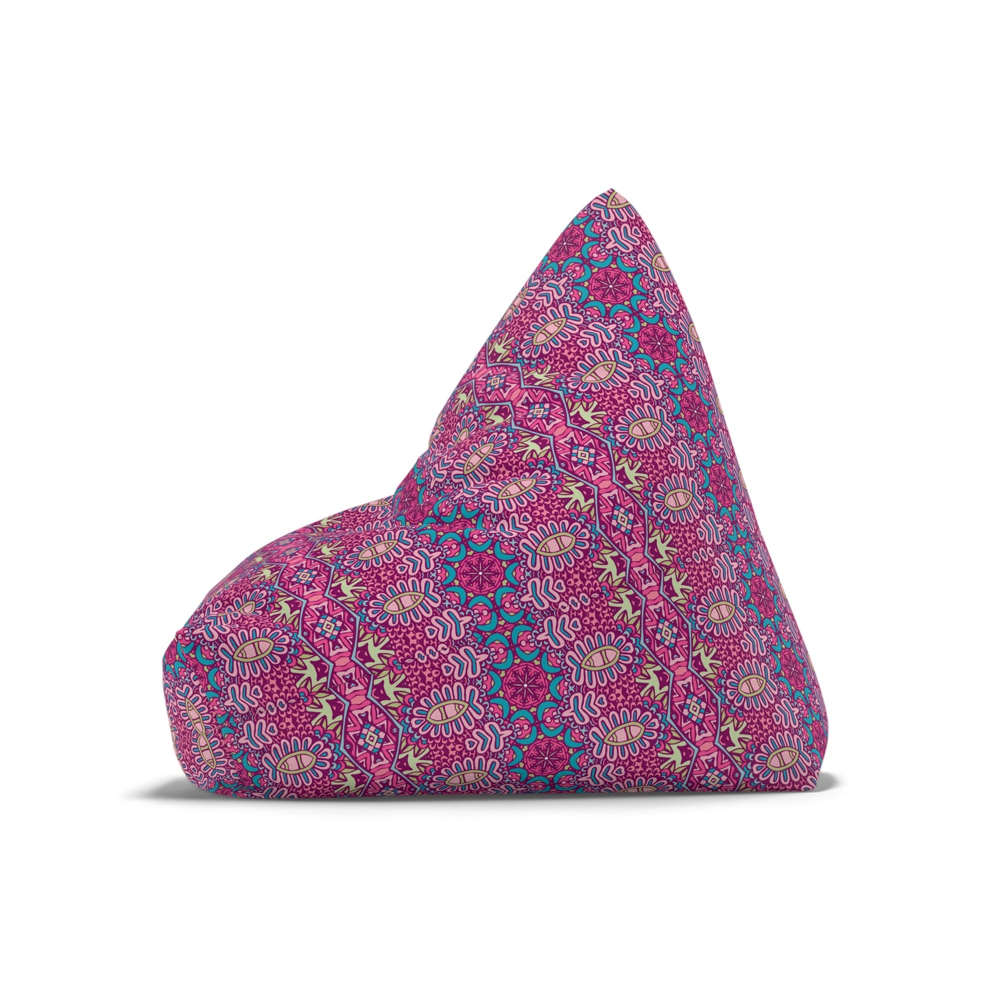 Mandala Bean Bag Chair Cover - Premium Polyester, Secure Zipper, 2 Sizes, Bohemian Design