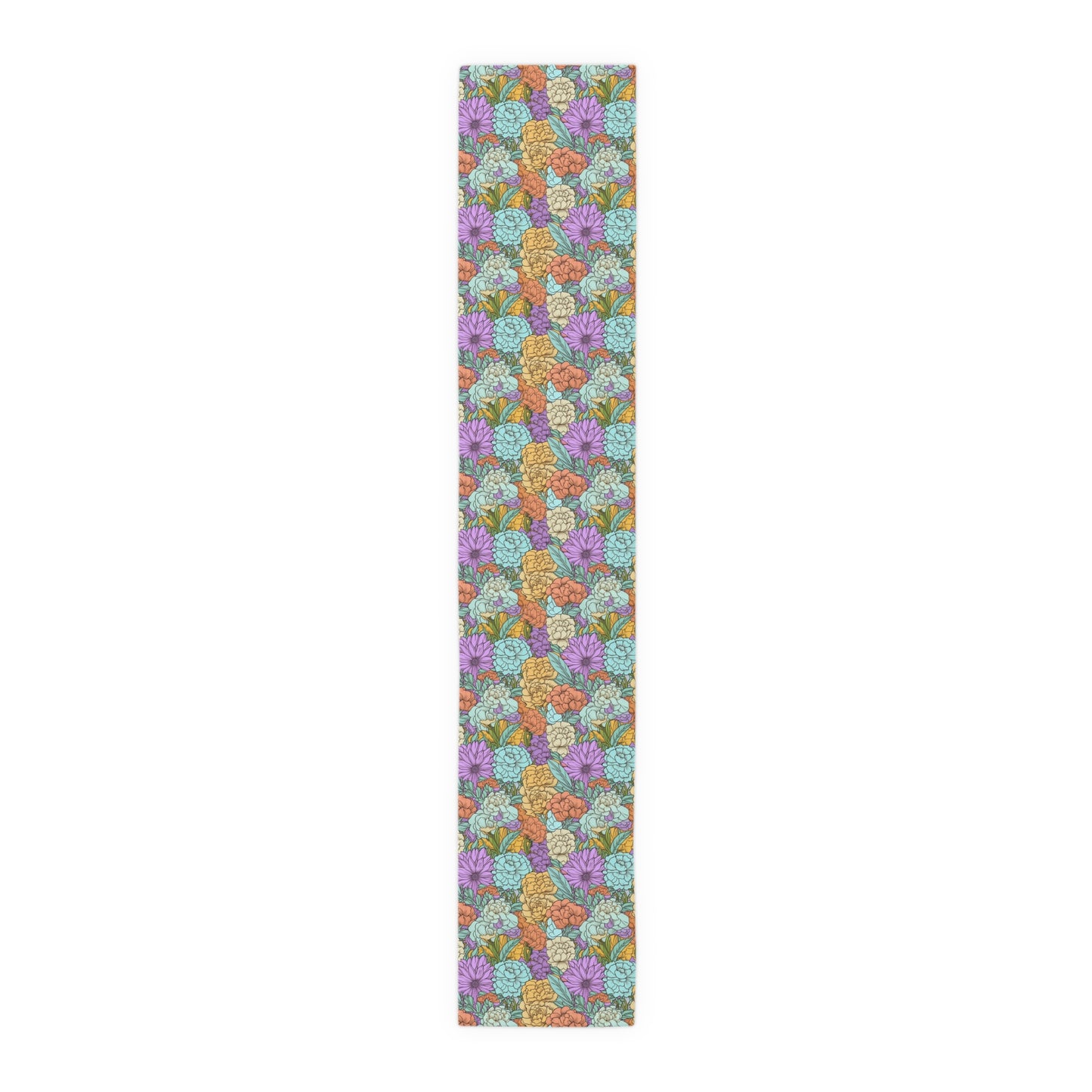 Boho Floral Table Runner - Vibrant Designs in Cotton Twill or Polyester - Ideal for Natural Home Decor