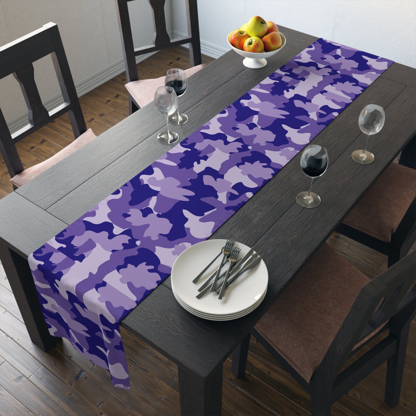 Camouflage Table Runner - Durable Cotton Twill or Polyester - Perfect for Outdoor Enthusiasts & Home Decor