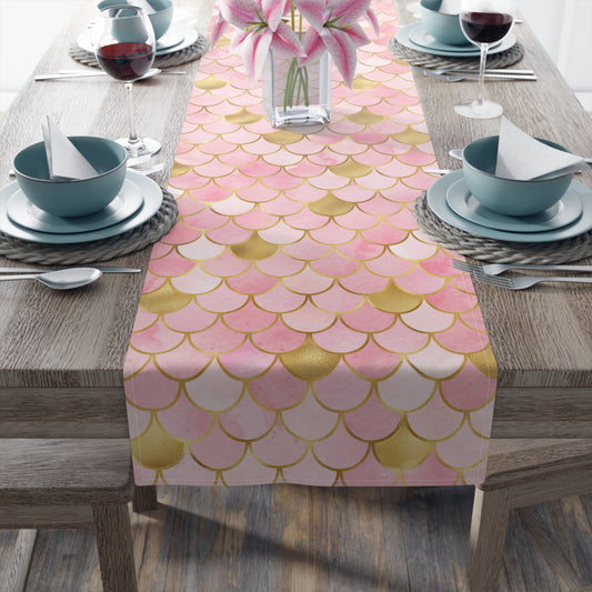 Mermaid Print Table Runner - Mystical Sea Charm, Cotton Twill or Polyester - Perfect for Enchanting Home Decor