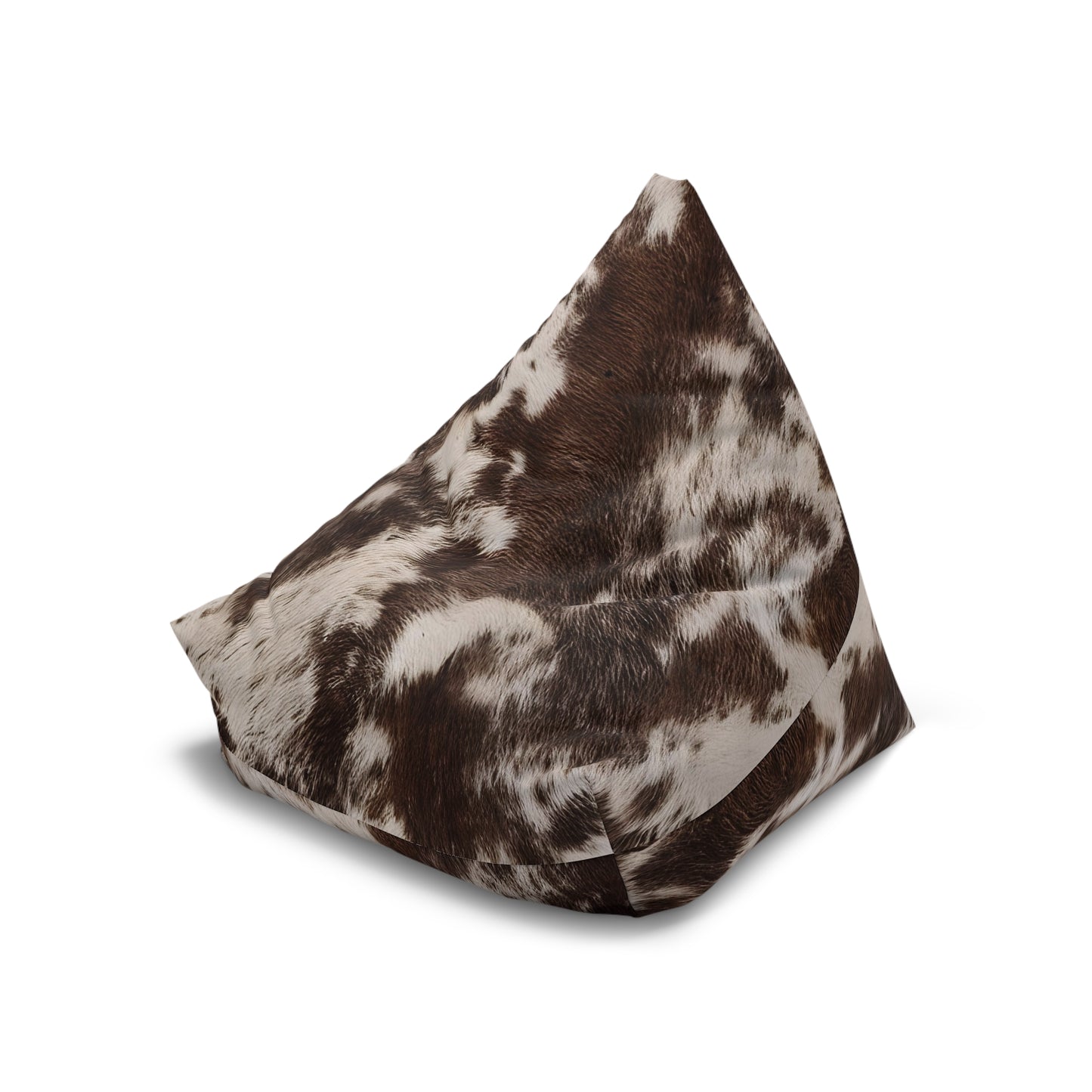 Cowhide Bean Bag Chair Cover - Durable Polyester, Locking Zipper, 2 Sizes