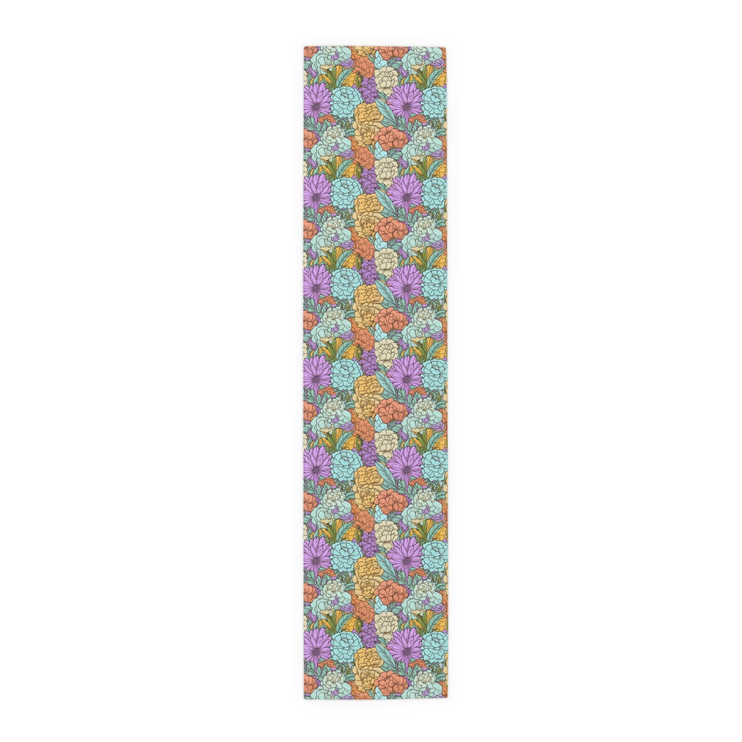 Boho Floral Table Runner - Vibrant Designs in Cotton Twill or Polyester - Ideal for Natural Home Decor