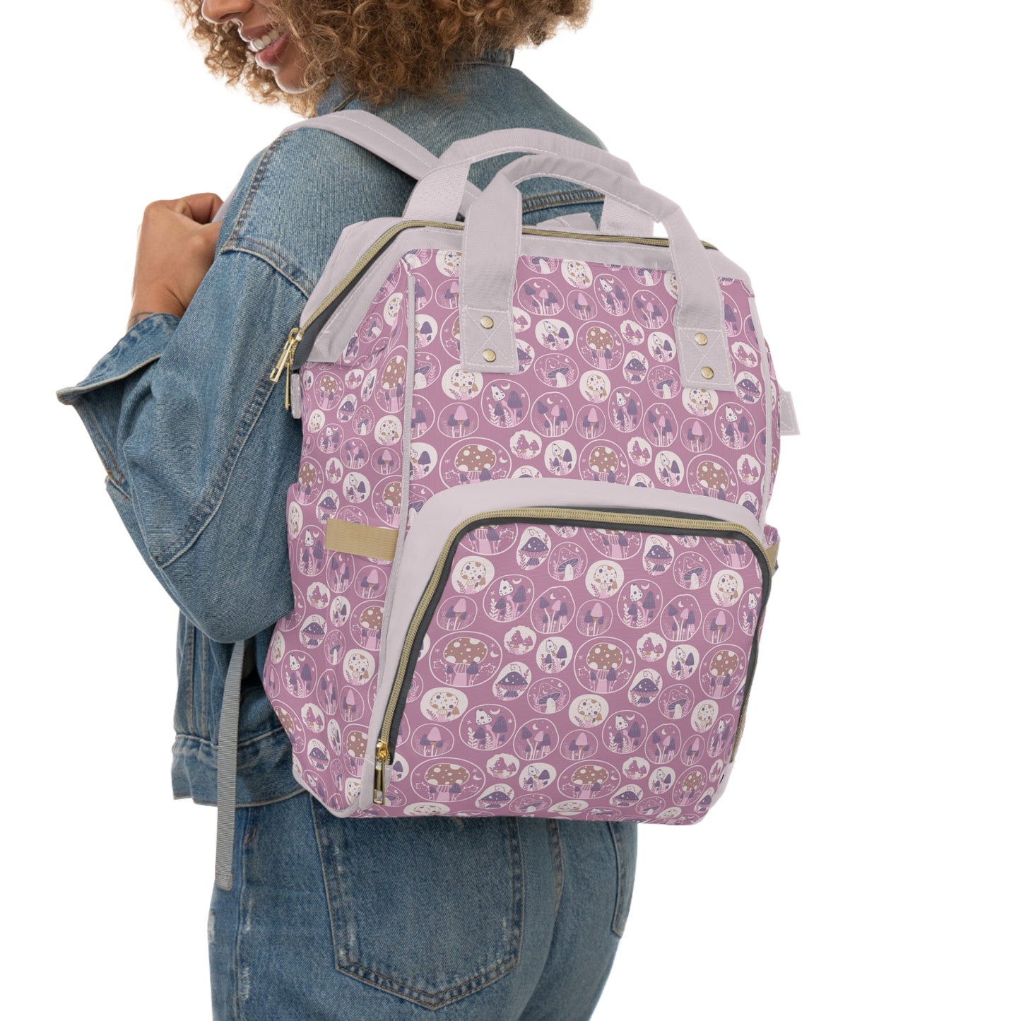Magical Mushroom Diaper Backpack - Unique Nature-Inspired Nappy Bag for Eco-Conscious Parents, Organized & Multifunctional Baby Bag