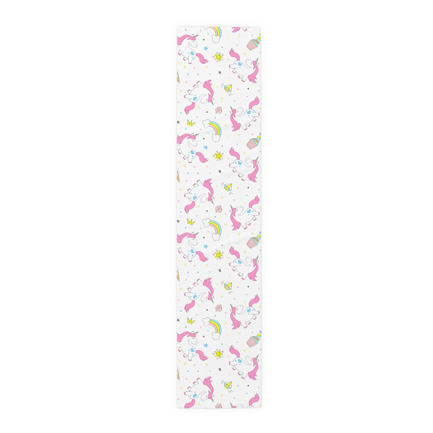 Unicorn Print Table Runner - Magical Elegance, Cotton Twill or Polyester - Perfect for Whimsical & Fantasy Home Decor