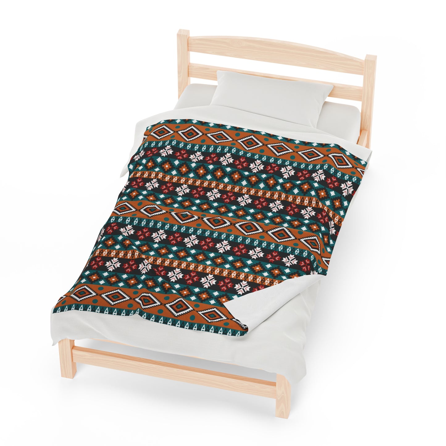 Aztec Velveteen Plush Blanket | Soft, Luxurious, Cultural, and Comforting | Available in Multiple Sizes